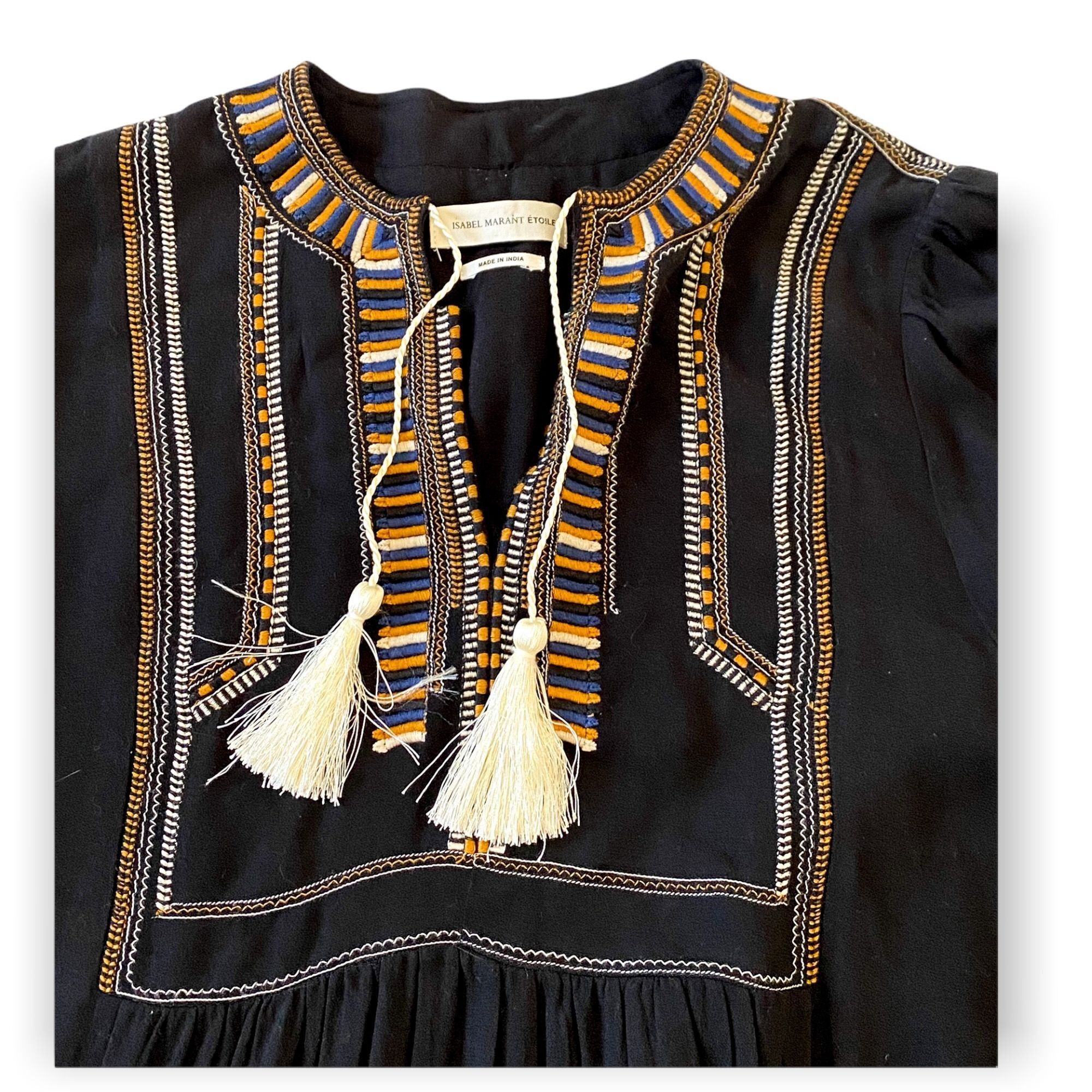 Isabel Marant Etoile ISABEL MARANT ETOILE Black Clara Dress with Embroideries and Size XS / US 0-2 / IT 36-38 - 10 Thumbnail