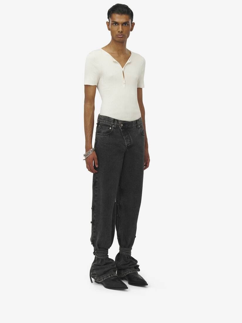 Alexander McQueen o1srvl11e0226 Tied Jeans In Black Size US 34 / EU 50 - 3 Thumbnail