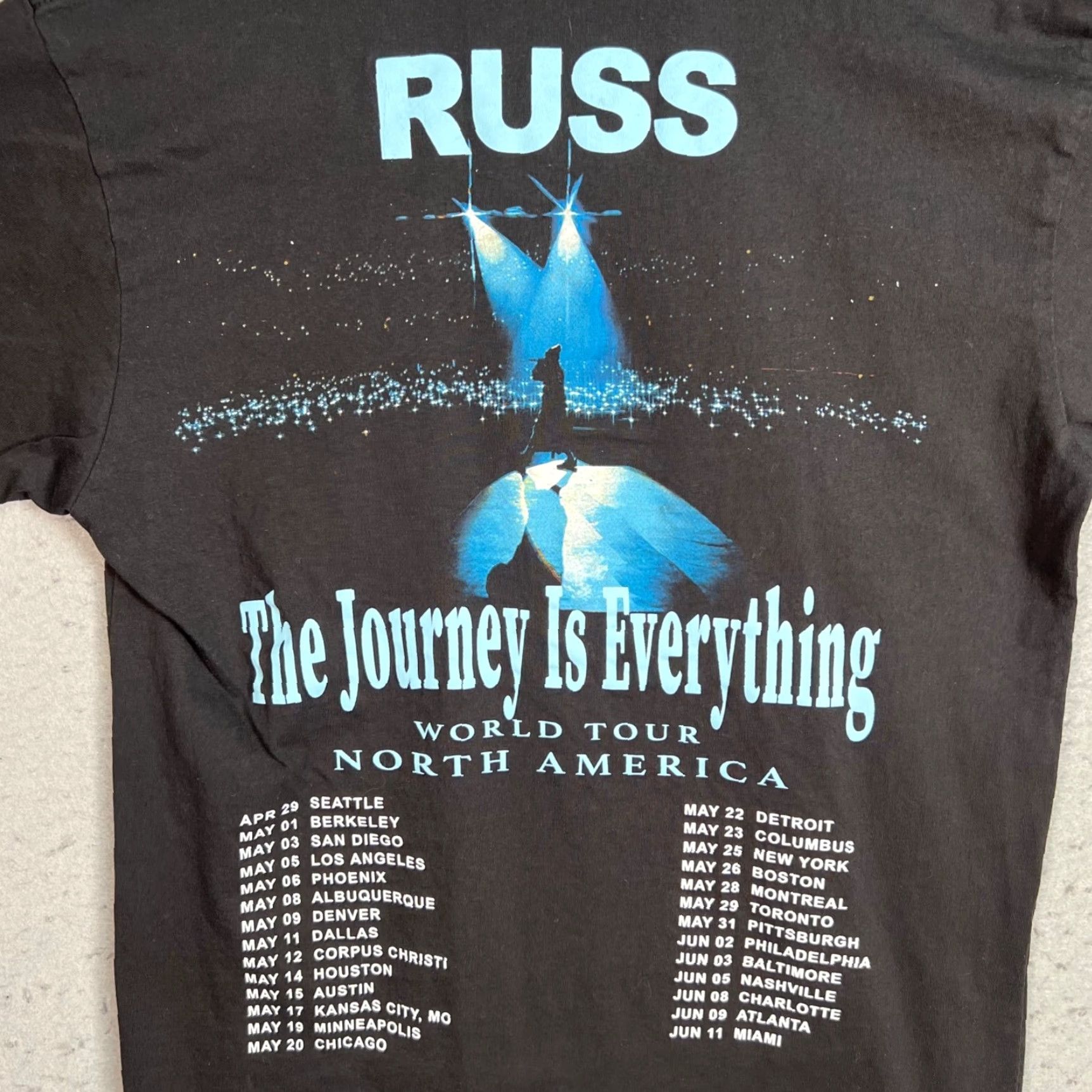 Vintage Russ Aint No Destination Black Tour T-Shirt Mens Medium Rapper Shirt Size US M / EU 48-50 / 2 - 7 Thumbnail