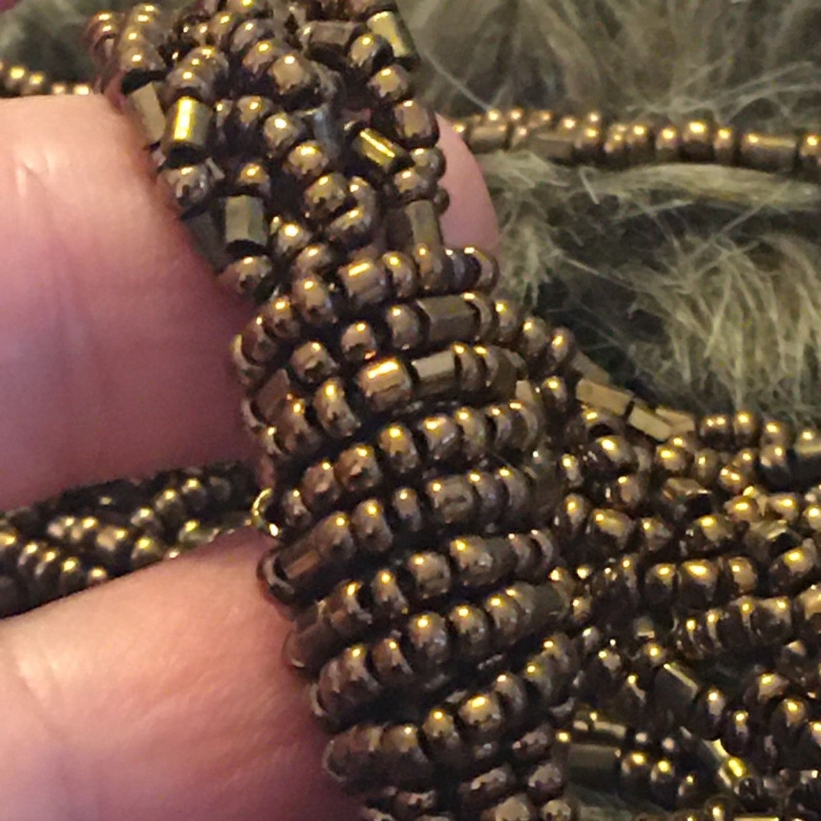 Vintage Copper tone seed bead braided pull on necklace Size ONE SIZE - 6 Thumbnail