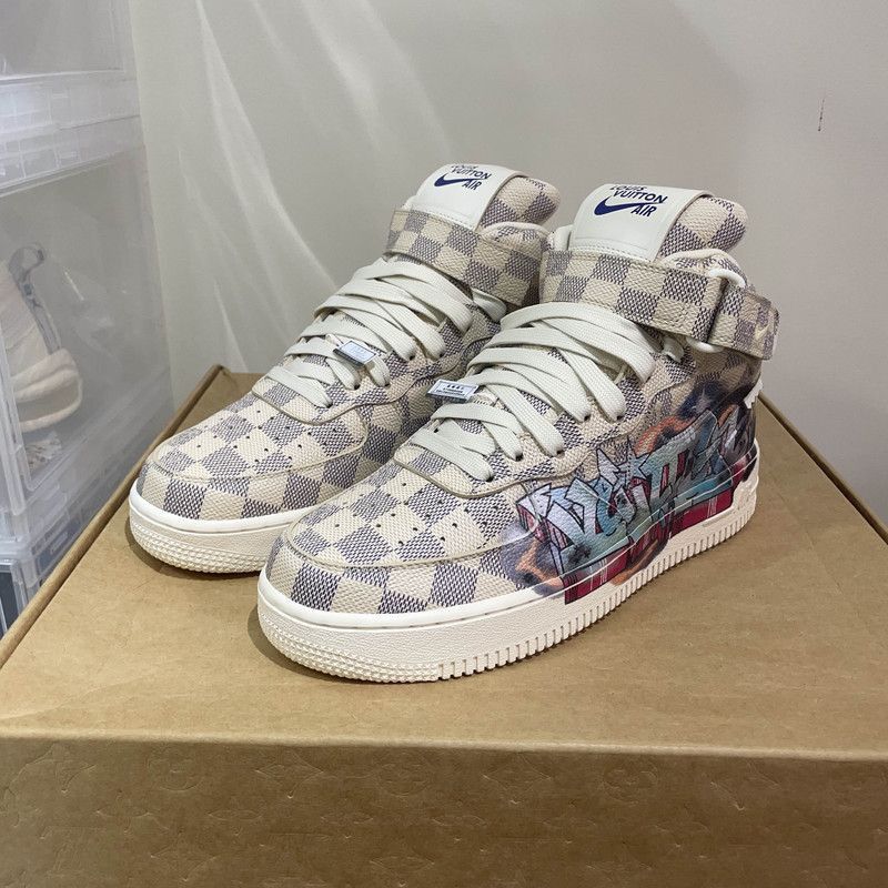 Louis Vuitton Nike x Louis Vuitton Stylish High-Top Sneakers -2505 Size US 8.5 / EU 41-42 - 1 Thumbnail