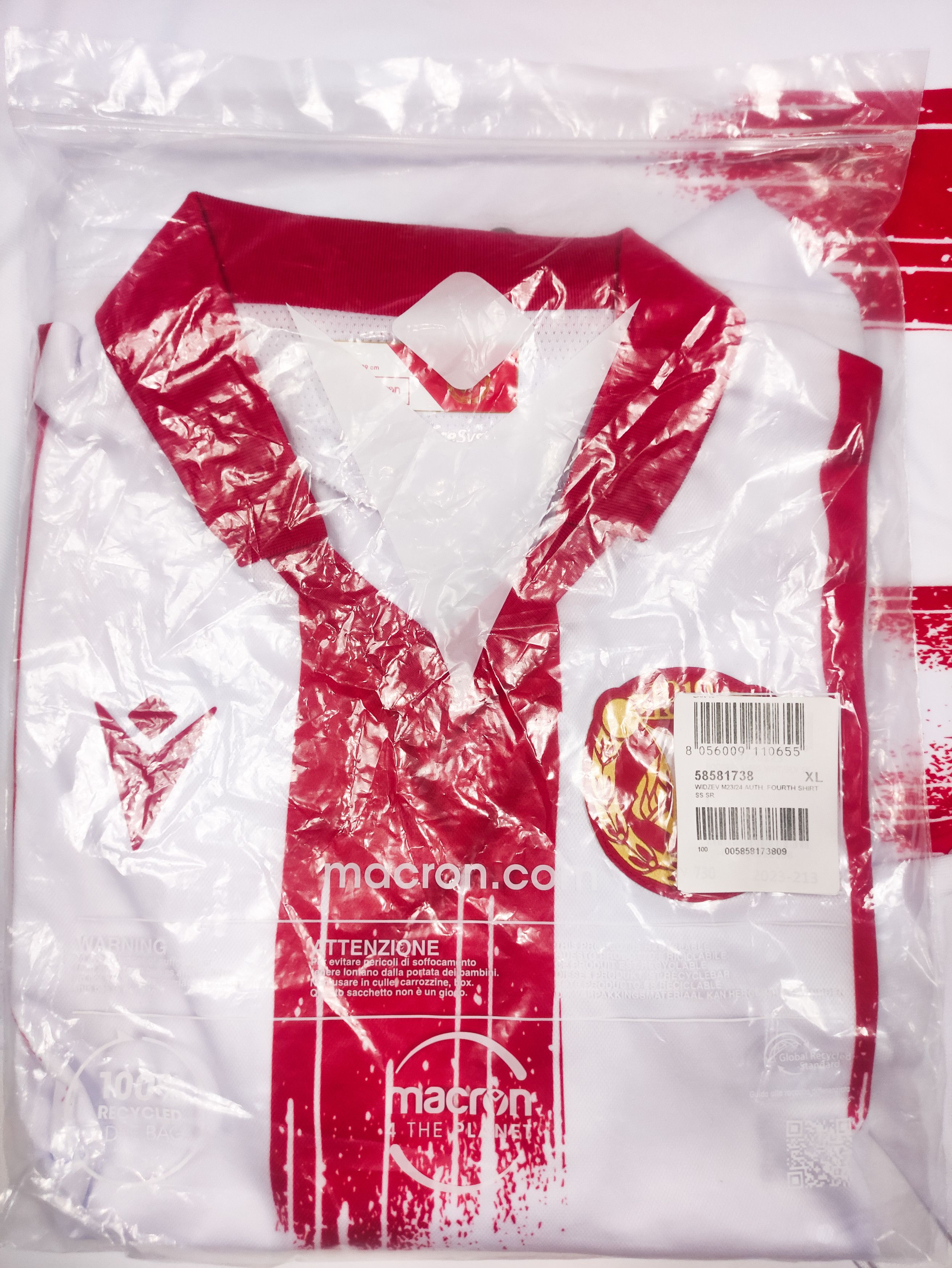 Macron BNWT Widzew Łódź 2023 2024 Macron Special Shirt Kit Jersey Size US XL / EU 56 / 4 - 8 Thumbnail