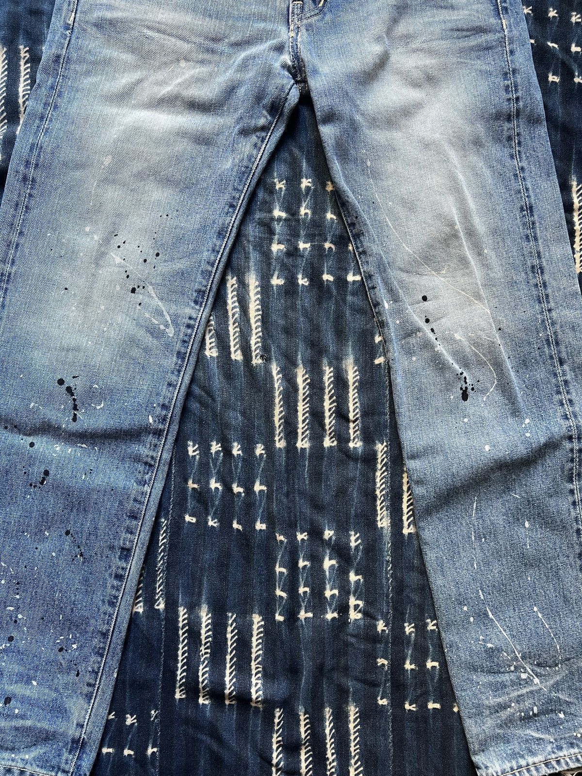 Japanese Brand Selvedge Denim Dirty Painting Jeans Celine RRL Visvim Size US 30 / EU 46 - 6 Thumbnail