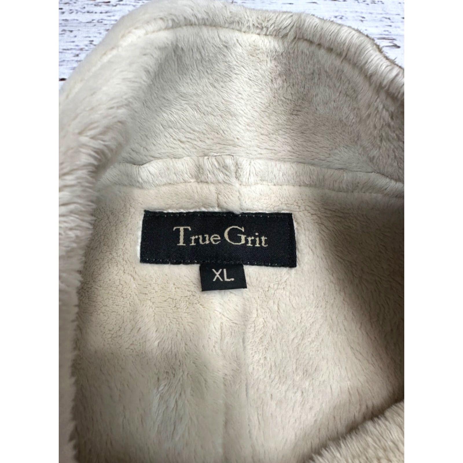Vintage True Grit Womens Jacket XL Brown/Gold Cropped Faux Suede Fleece Lined Metallic Jacket Size XL / US 12-14 / IT 48-50 - 6 Thumbnail