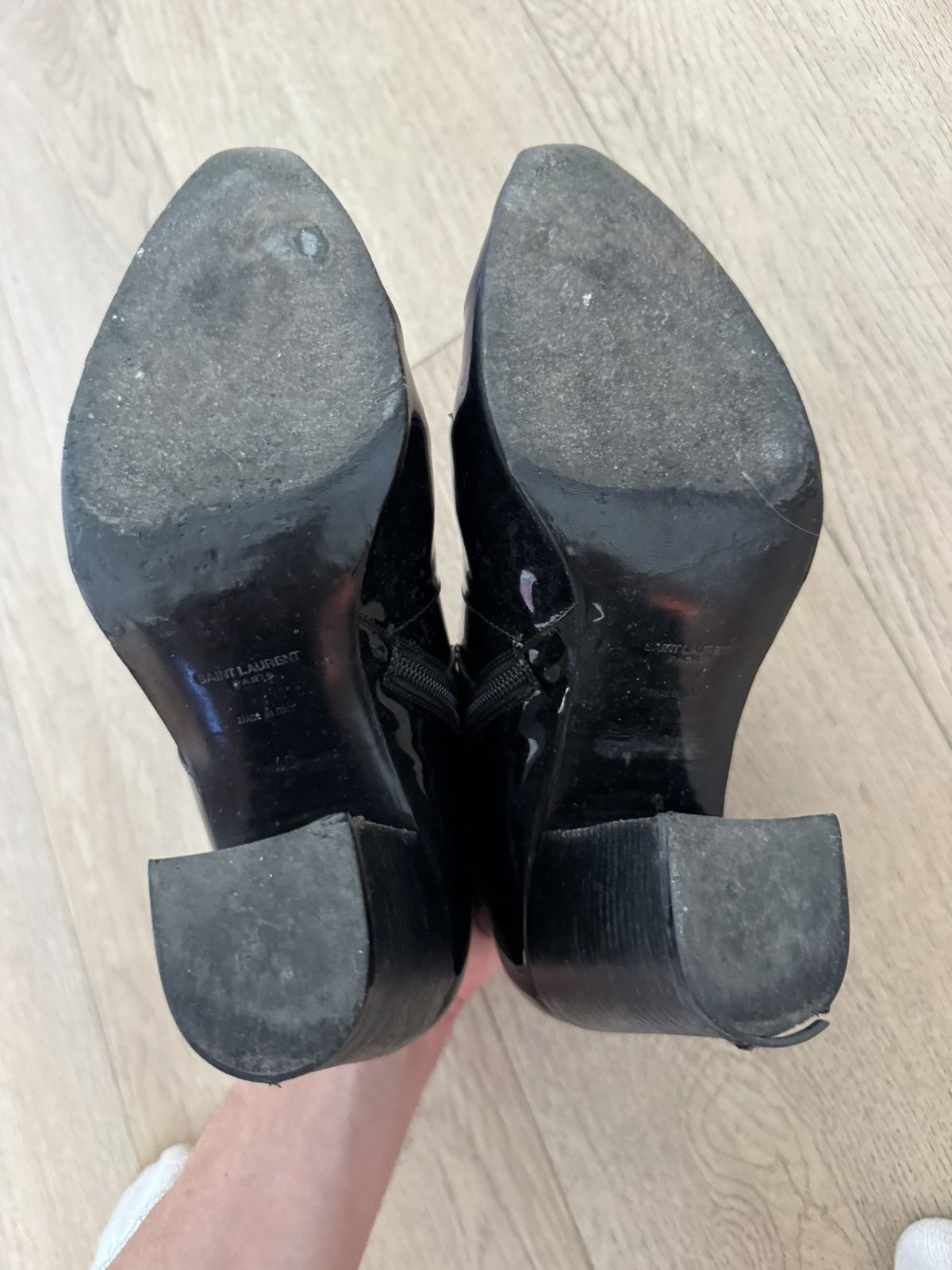 Saint Laurent Paris FW15 French 85 Patent boots Size US 7 / EU 40 - 8 Thumbnail