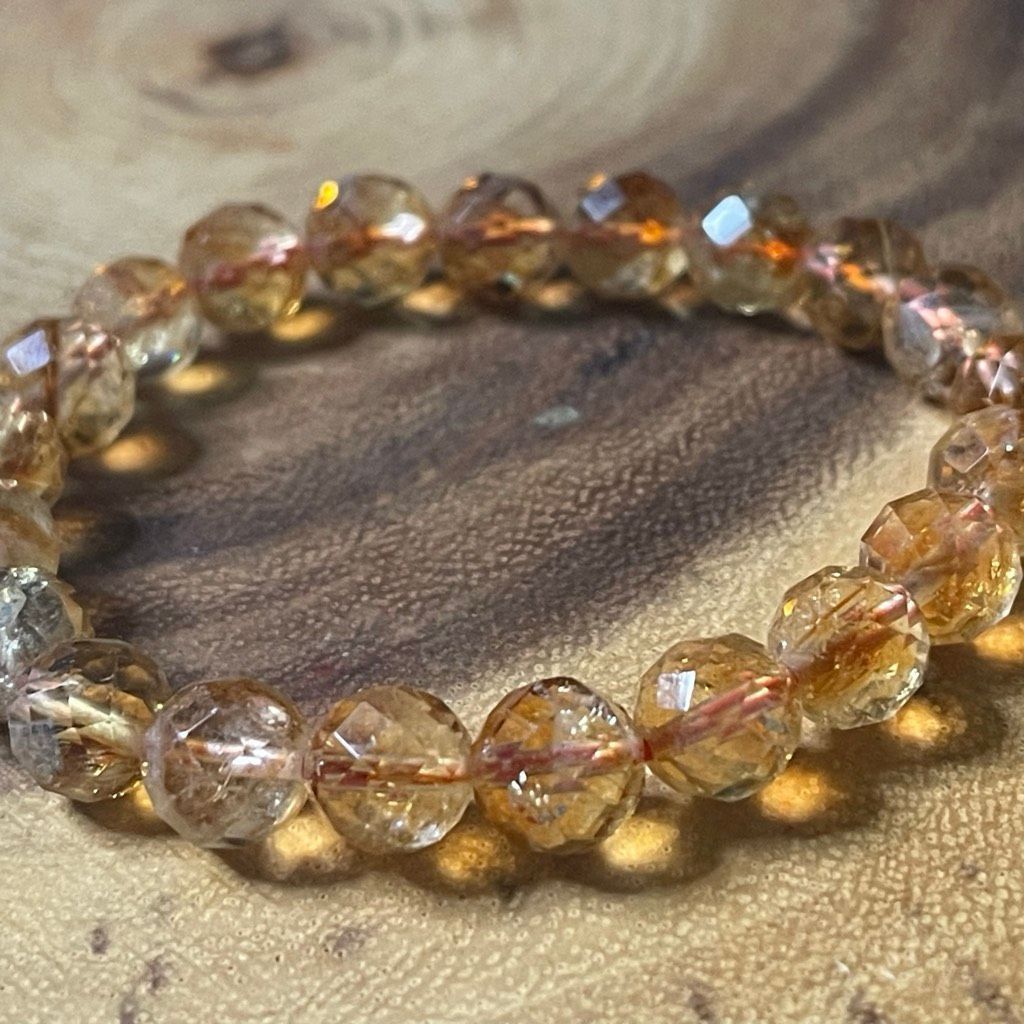 Other Citrine faceted natural beads beaded stretch bracelet new 7. Size ONE SIZE - 8 Thumbnail