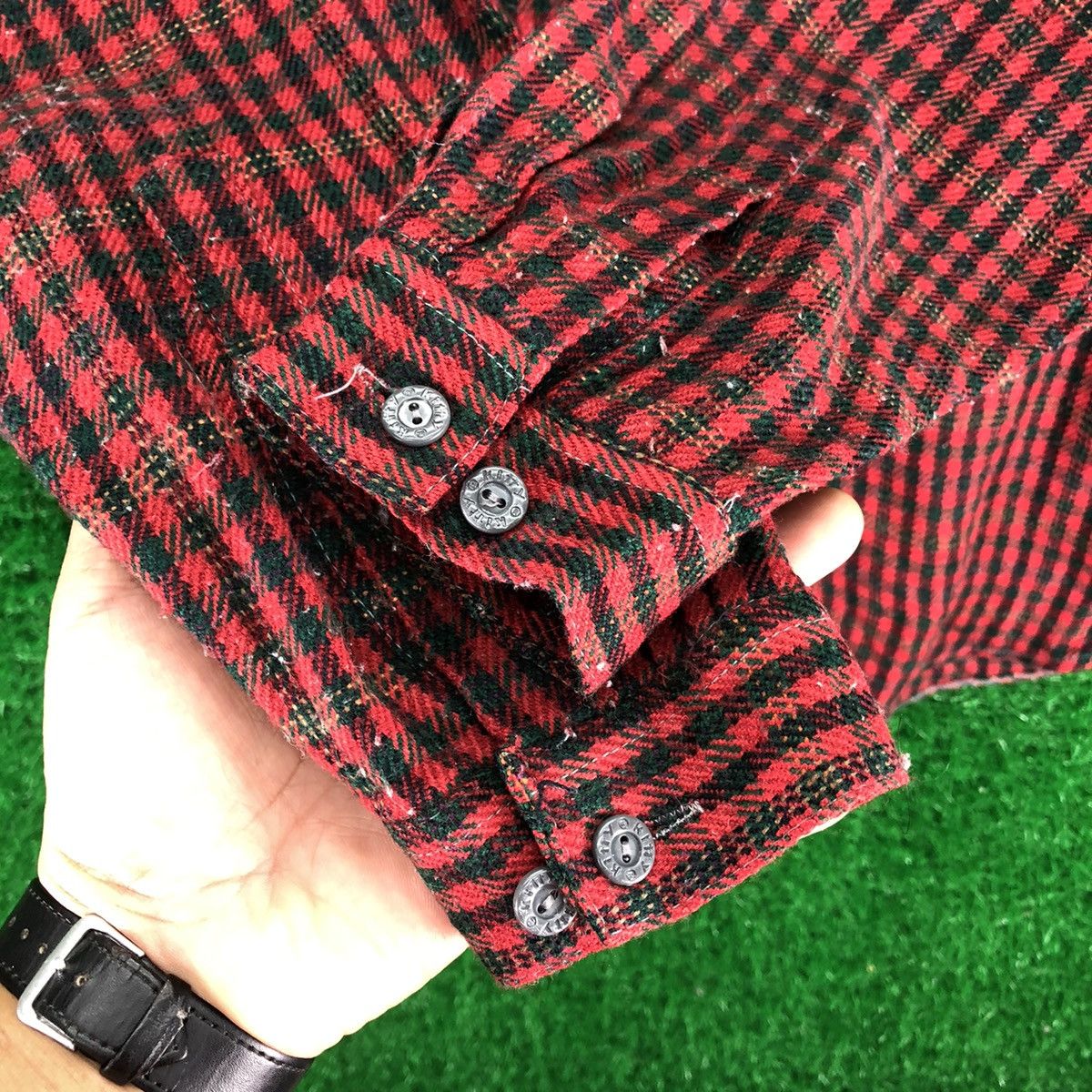 Japanese Brand Vintage 80's Flannel Checkered Double Pocket by Kitty Size US M / EU 48-50 / 2 - 11 Thumbnail