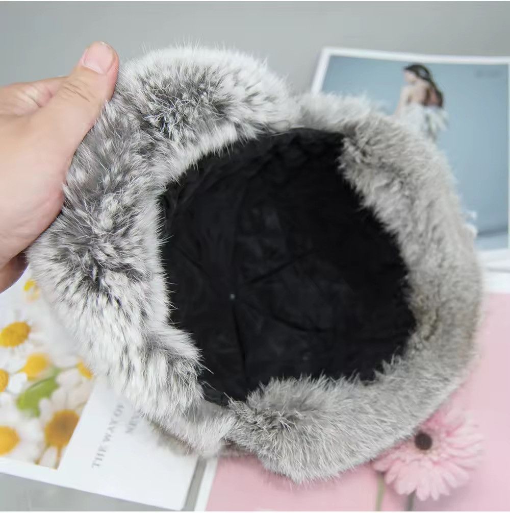 Japanese Brand Aesthetic Rabbit Fur Hat Unisex Size ONE SIZE - 7 Thumbnail