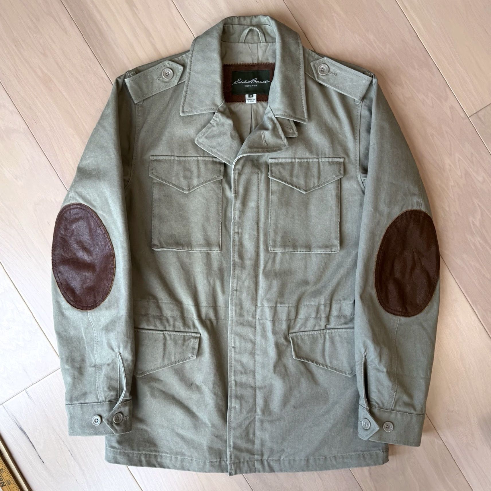 Eddie Bauer Eddie Bauer Explorer Field Coat Medium Khaki Full Zip Hunting Utility Outerwear Mens Size US M / EU 48-50 / 2 - 2 Thumbnail