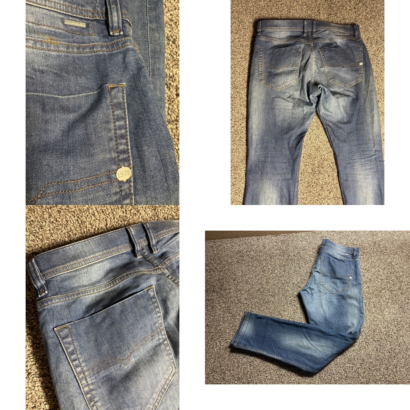 Diesel Diesel Tepphar Jeans Mens 34x30 Slim-Carrot Button Fly Stretch CQ488 Size US 34 / EU 50 - 10 Thumbnail