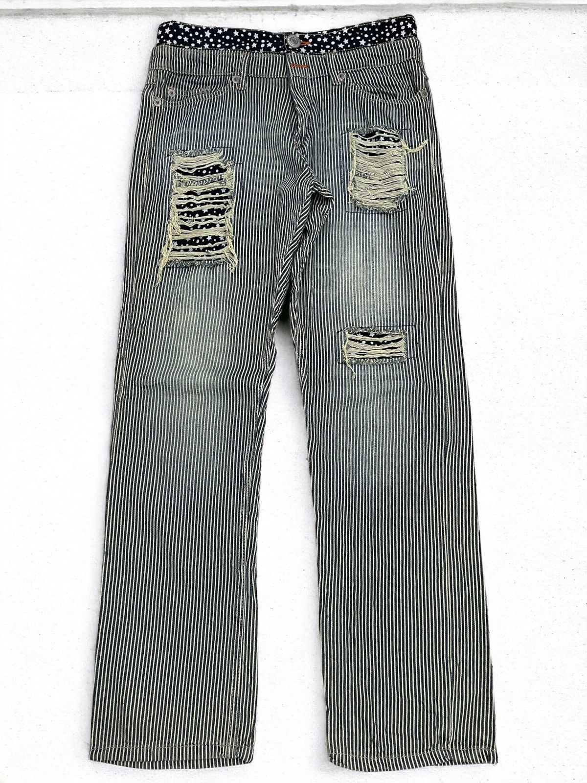 Hysteric Glamour × Japanese Brand Hickory Distressed Repair Double Waist Clone Devgru Y2K Size US 31 - 1 Thumbnail