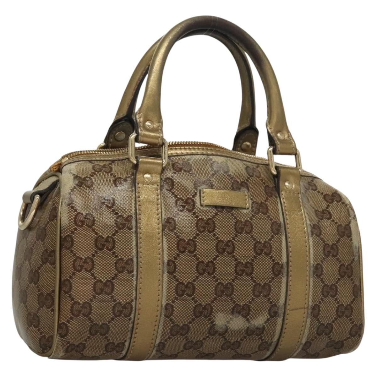 Gucci GUCCI GG Crystal Hand Bag Coated Canvas Brown Gold Size ONE SIZE - 1 Thumbnail