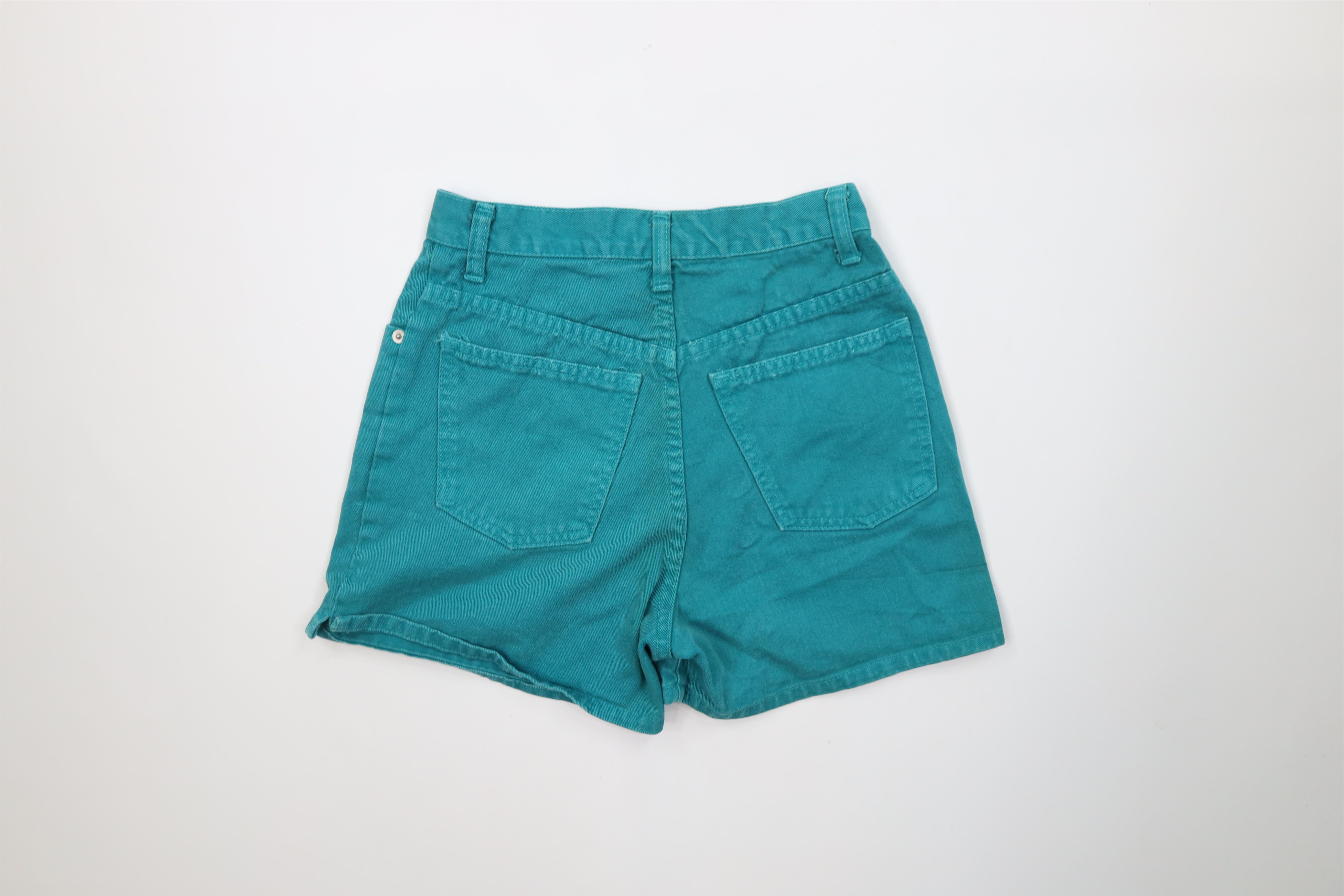 Vintage Vintage 90s Streetwear Jean Shorts Jorts Teal Cotton USA Size 27" / US 4 / IT 40 - 8 Thumbnail