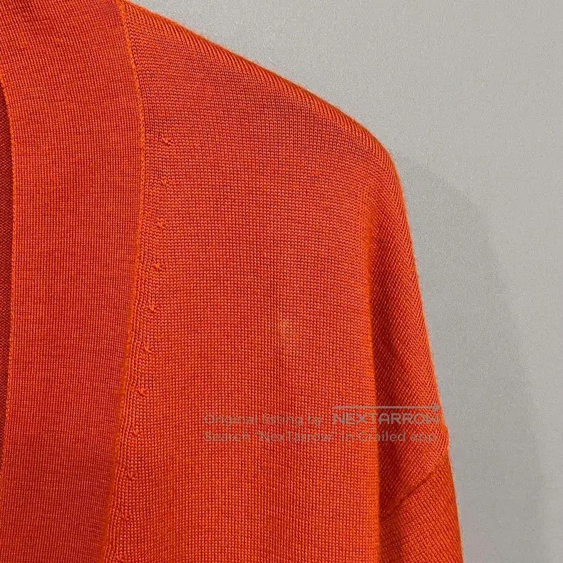 Hermes Hermes Orange Red Cashmere Cardigan Size XXS / US 00 / IT 34 - 4 Thumbnail