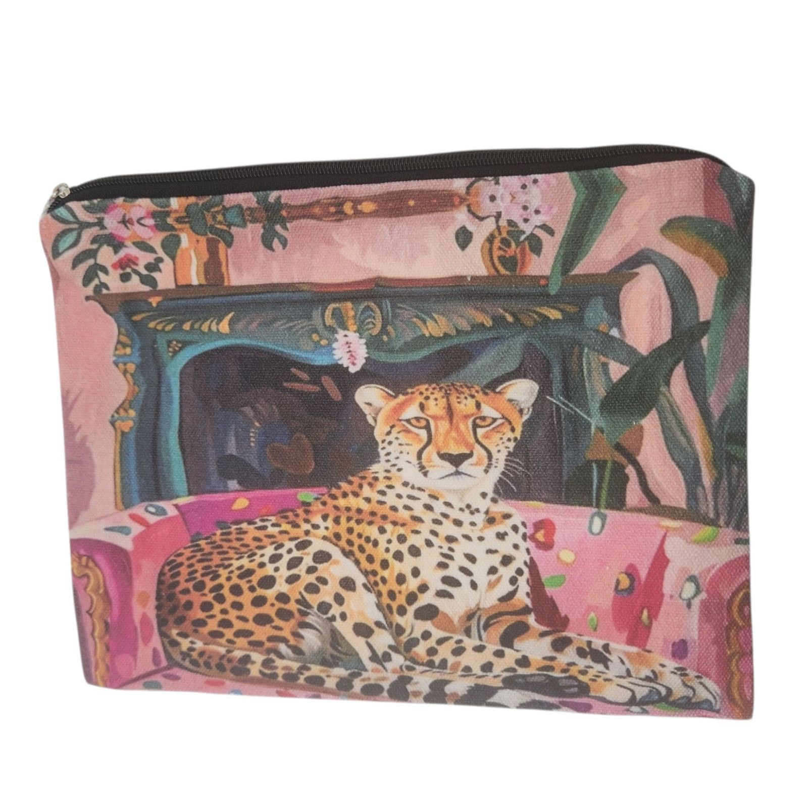 Other Bohemian Leopard Jungle Cosmetic Bag Artistic Makeup Pouch Size ONE SIZE - 6 Thumbnail