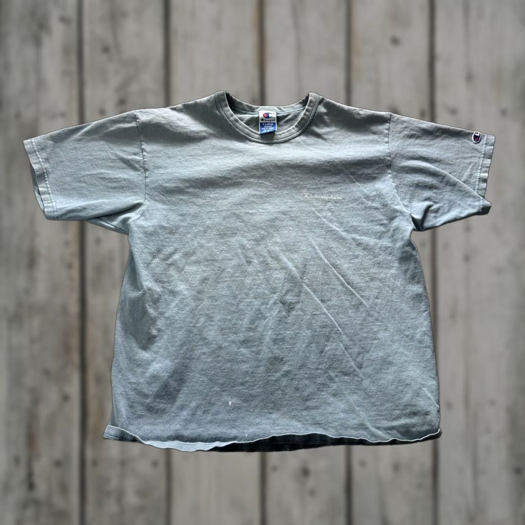 Champion Champion Shirt Mens Large Green Logo Tee Short Sleeve Crewneck Washed Cotton Size US L / EU 52-54 / 3 - 1 Thumbnail