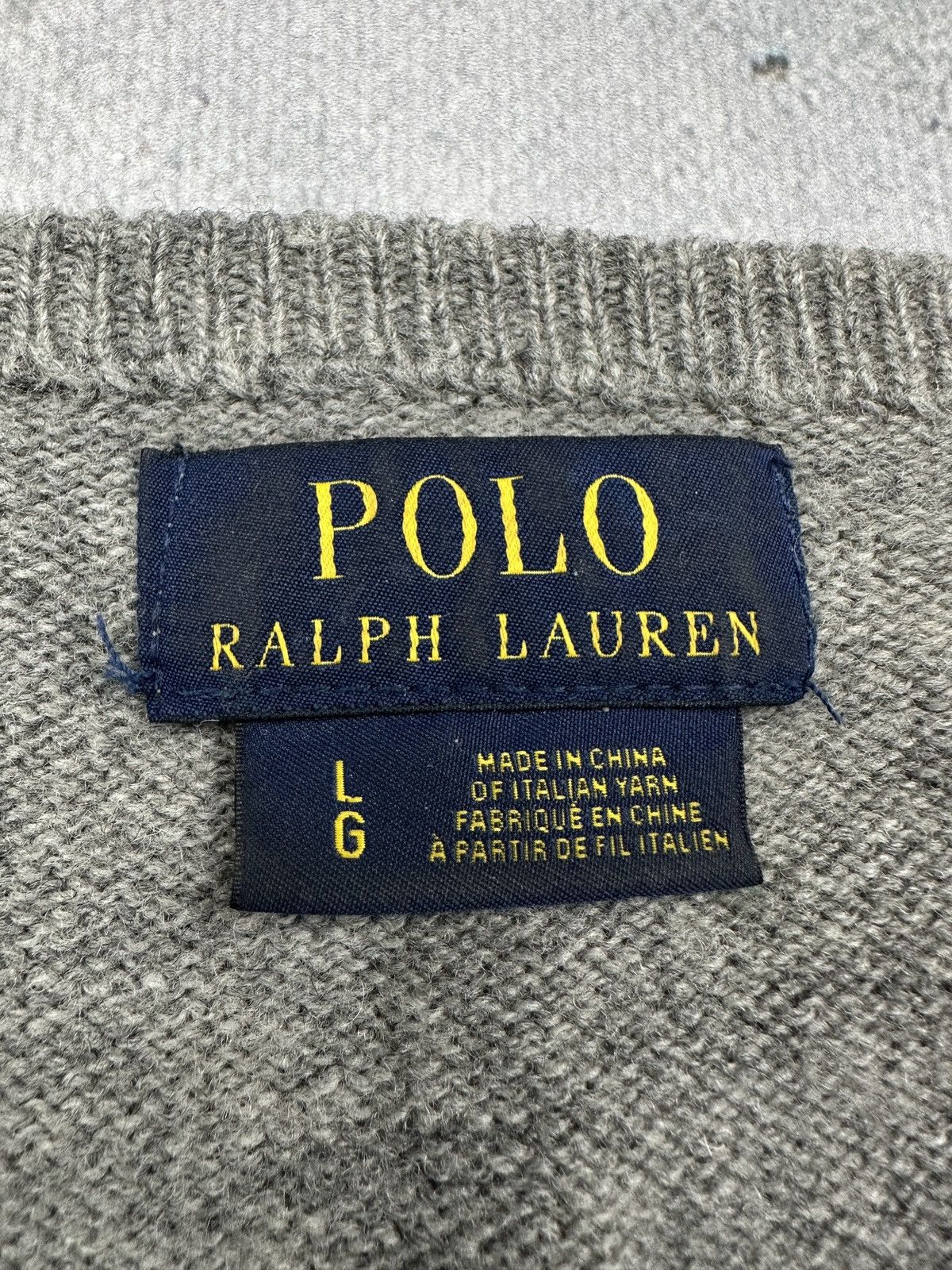 Polo Ralph Lauren Polo Ralph Lauren Grey V-neck Wool Sweater Italian Yarn 00s Size US L / EU 52-54 / 3 - 6 Thumbnail