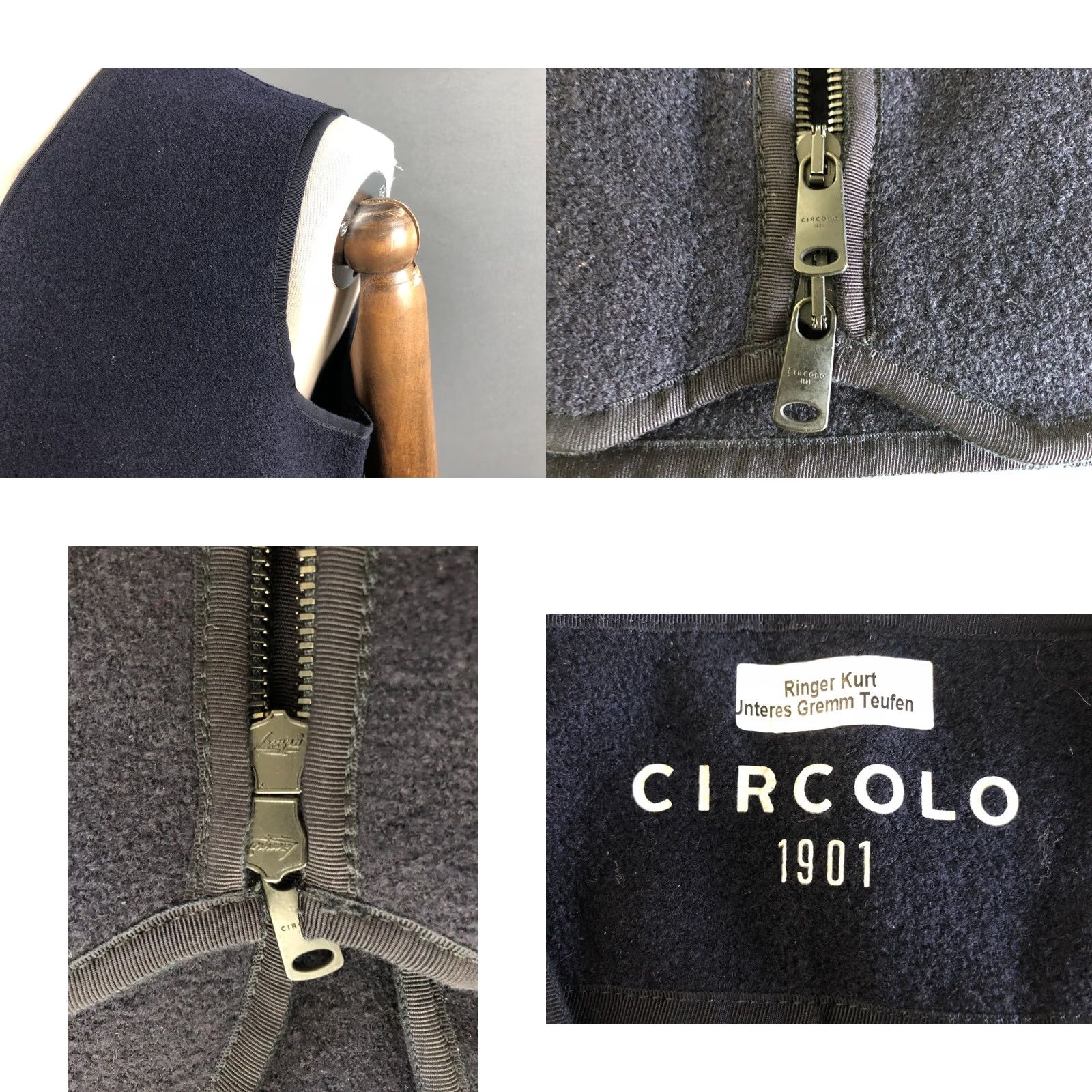 Circolo 1901 Circolo 1901 Men Gilet Wool Dark Blue Size 40 UK40 Virgin Wool Two-Way Zipper Casual Vest Size US XXS / EU 40 - 8 Thumbnail