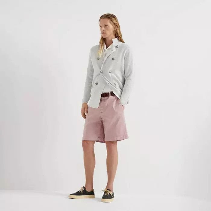 Brunello Cucinelli Dyed Denim Bermuda Shorts in Pink Size US 32 / EU 48 - 4 Thumbnail