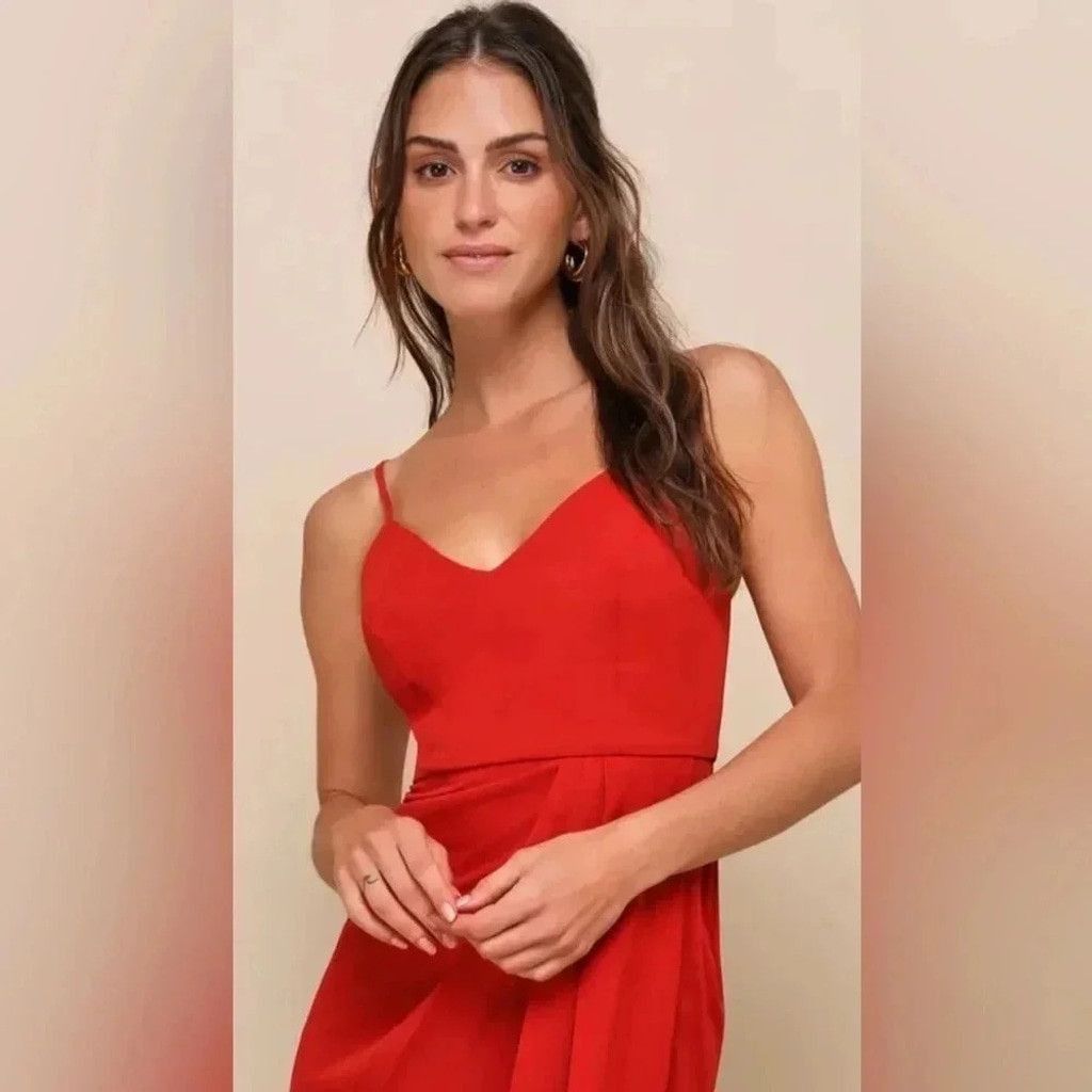 Lulus NEW with tags (NWT) Lulu’s Reinette Rust Red Midi Dress Size XXS / US 00 / IT 34 - 2 Thumbnail