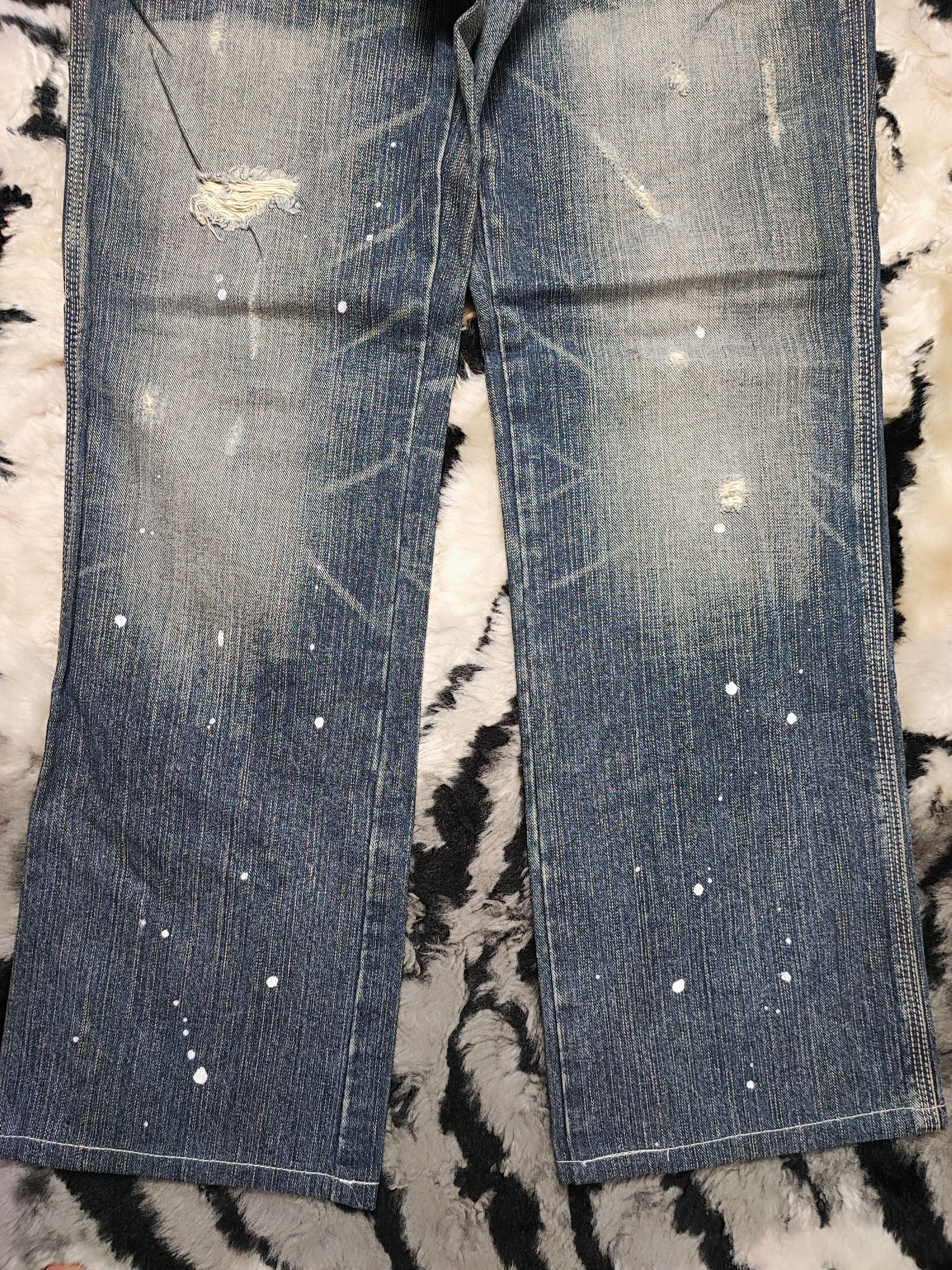 Edwin Deadstock Edwin 503 Blue Trip Work Paint Splatter Size US 29 - 4 Thumbnail