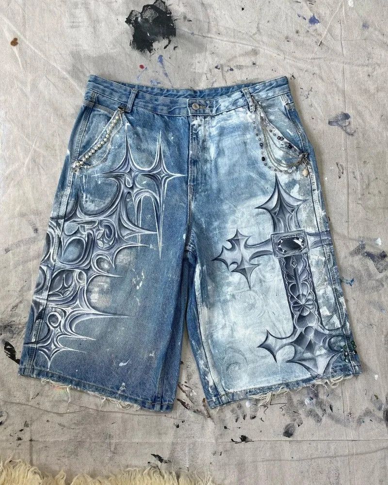 Vintage Fashion Graffiti Jean Size 34" / US 12 / IT 48 - 1 Thumbnail