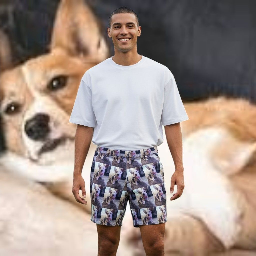 Vintage Print All Over Me Corgi Dog Shorts Unisex Large PAOM Pocket Size US 37 - 4 Thumbnail