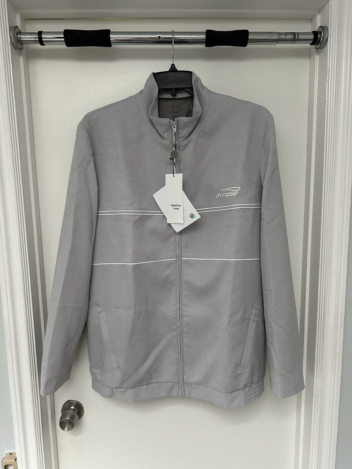 Martine Rose [NEW] $1190 SS22 Tailored Track Jacket Wool Jacquard Grey Size US L / EU 52-54 / 3 - 1 Thumbnail