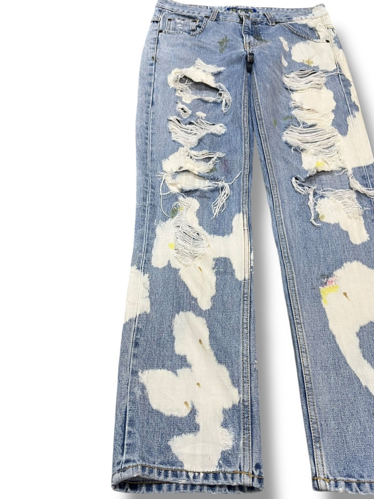 20471120 × Japanese Brand Vintage 2#1 Bleach Ripped Grunge Distressed Denim Size US 30 / EU 46 - 3 Thumbnail