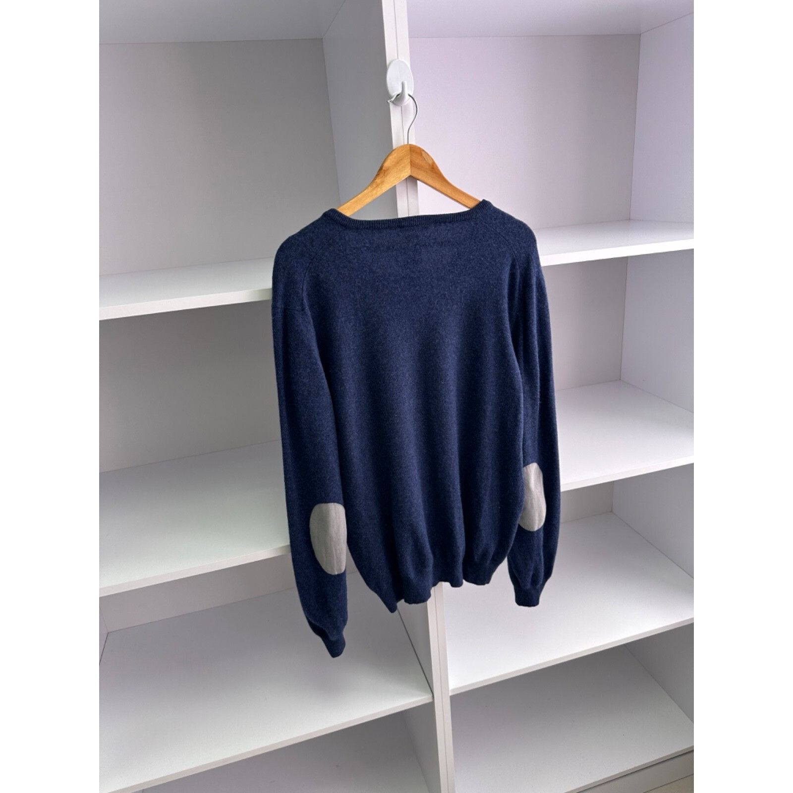 Gran Sasso VTG Gran Sasso Lana Wool V Neck Navy Sweater Size US XL / EU 56 / 4 - 8 Thumbnail