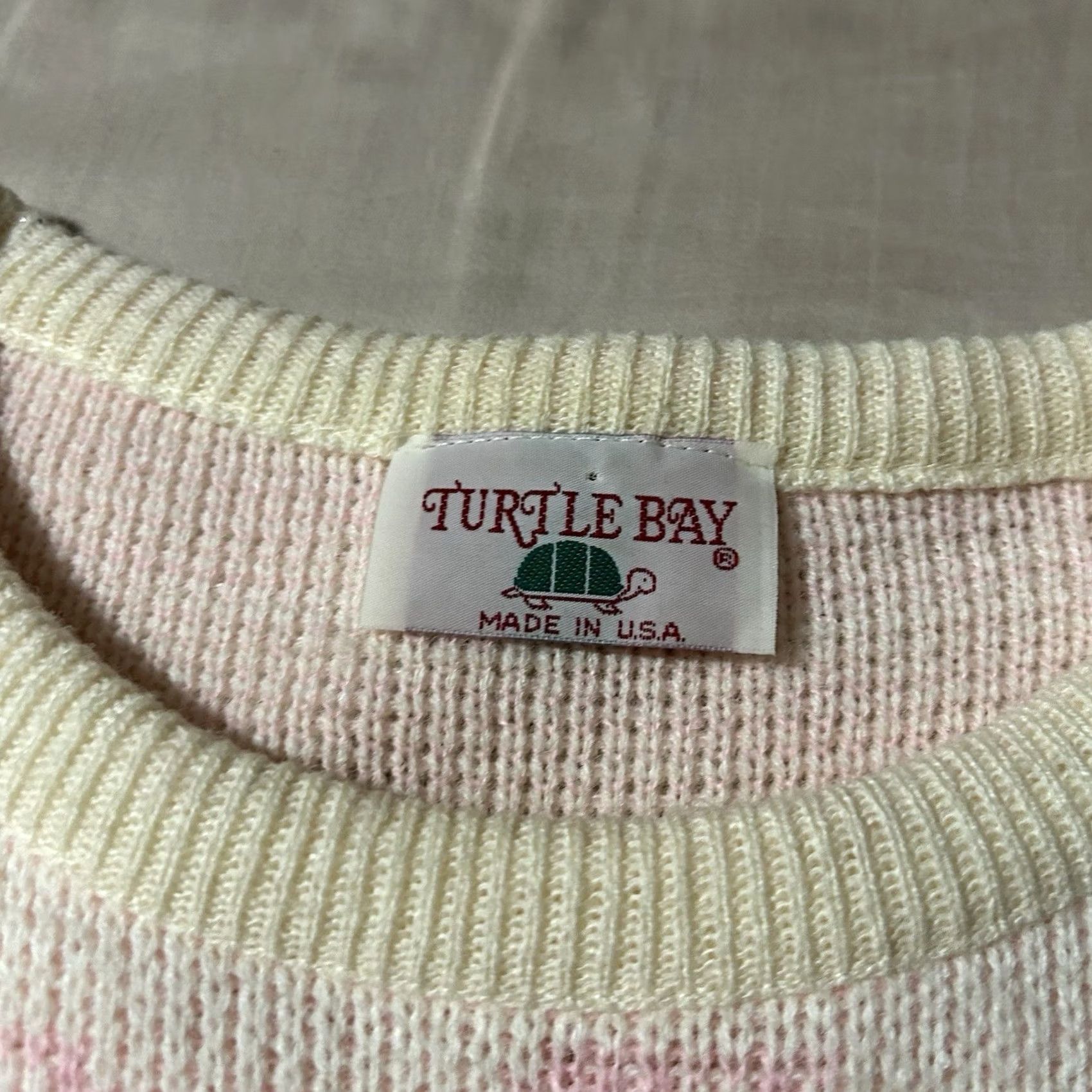 Vintage VINTAGE 80s Turtle Bay Griffon Knit Sweater Women L Cream Pullover Sweater Size L / US 10 / IT 46 - 3 Thumbnail