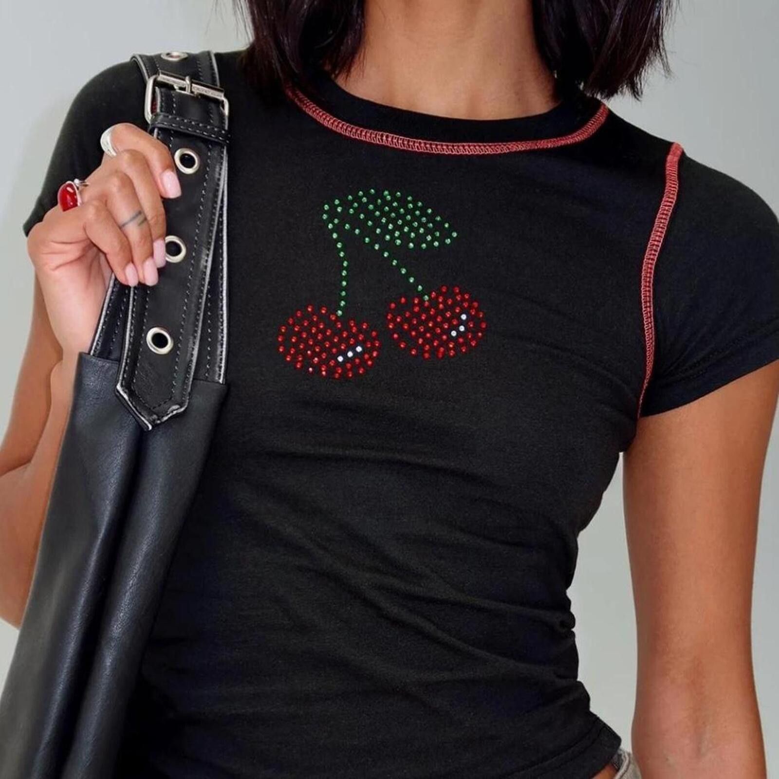 Other Princess Polly Cherrie Kisses Top Black Size XS / US 0-2 / IT 36-38 - 8 Thumbnail