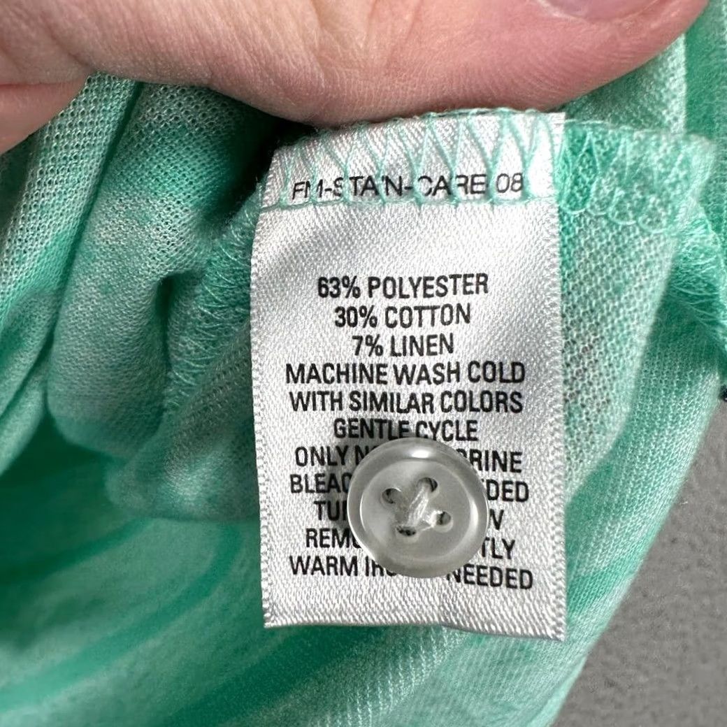 Vintage Great Northwest Polo Shirt Mens Large Mint Green Stripe Linen Blend Rugby NEW Size US L / EU 52-54 / 3 - 6 Thumbnail