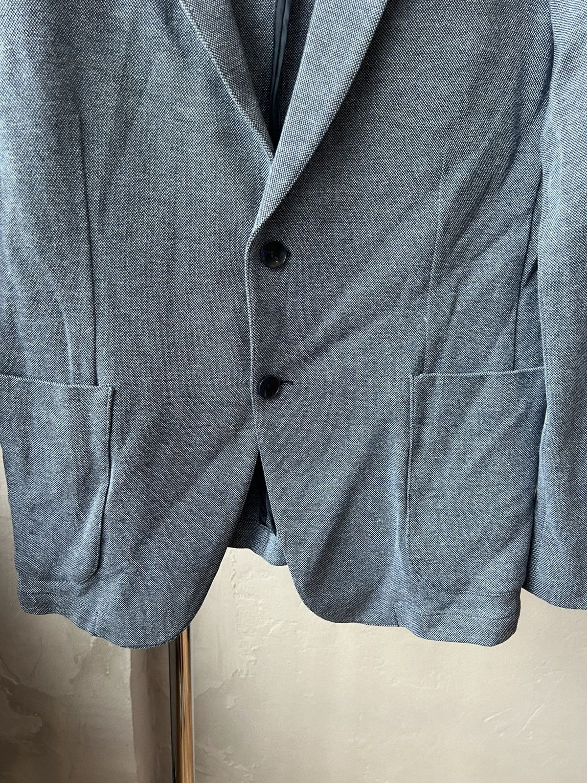 Louis Feraud LOUIS FERAUD PARIS MADE IN ITALY BLUE MENS SOLID BLAZER 52 Size 52R - 6 Thumbnail