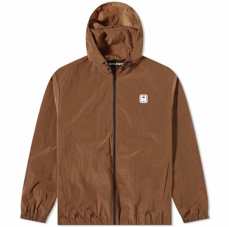 image of Palm Angels Patch Logo Windbreaker in Brown, Men's (Size XL)