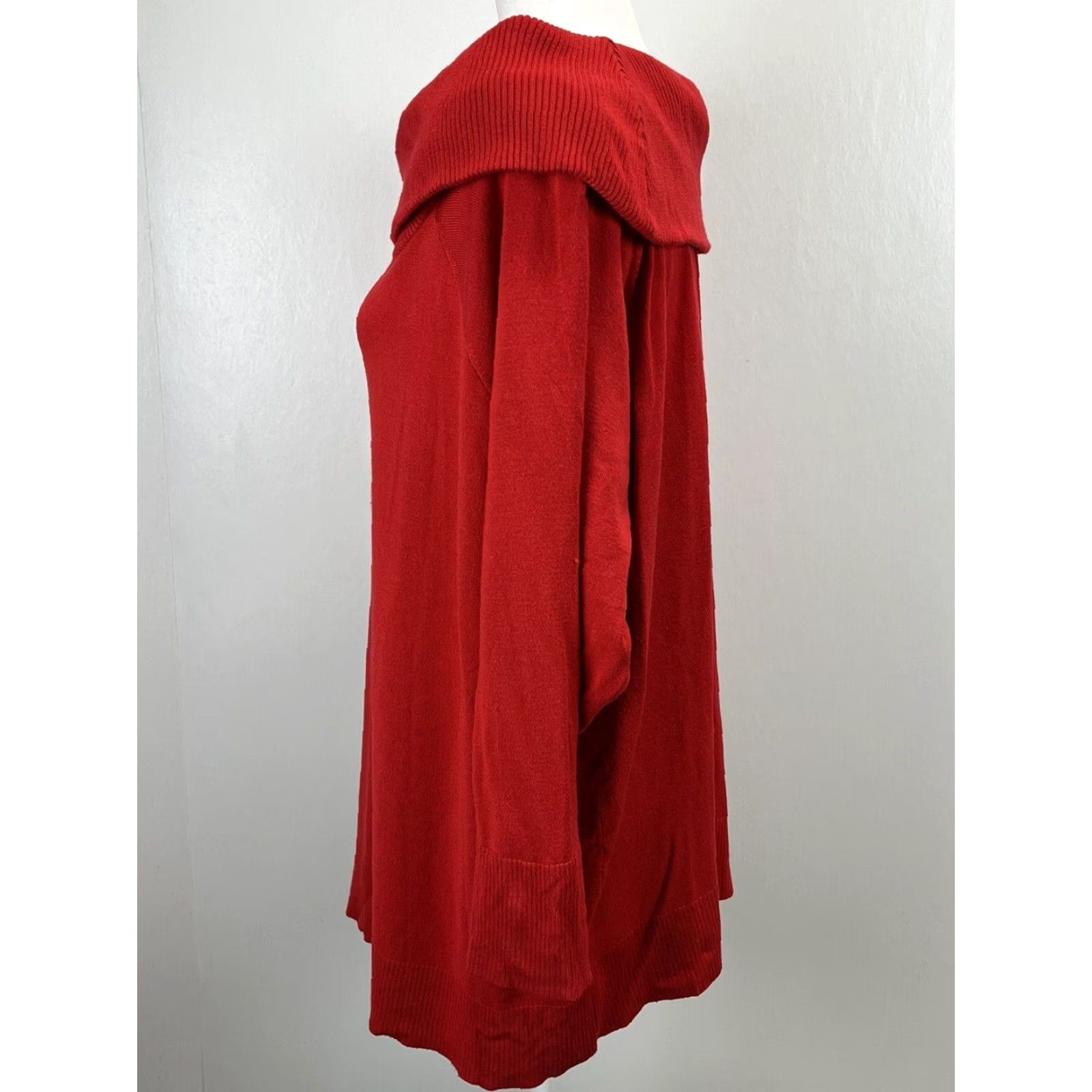 Torrid VINTAGE Torrid Women's Sweater Tunic 4X Plus Size Long Sleeve Red Knit Cowl Neck Fall Winter Women's Size XXL / US 16-18 / IT 52-54 - 2 Thumbnail