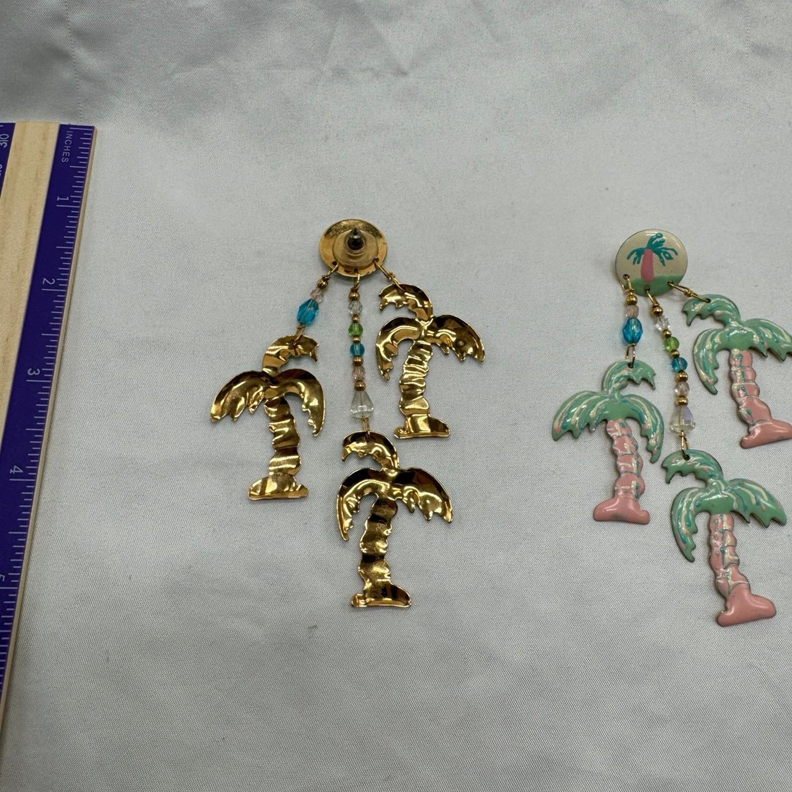 Other VTG Lunch at the Ritz enamel dangle earrings Size ONE SIZE - 4 Thumbnail