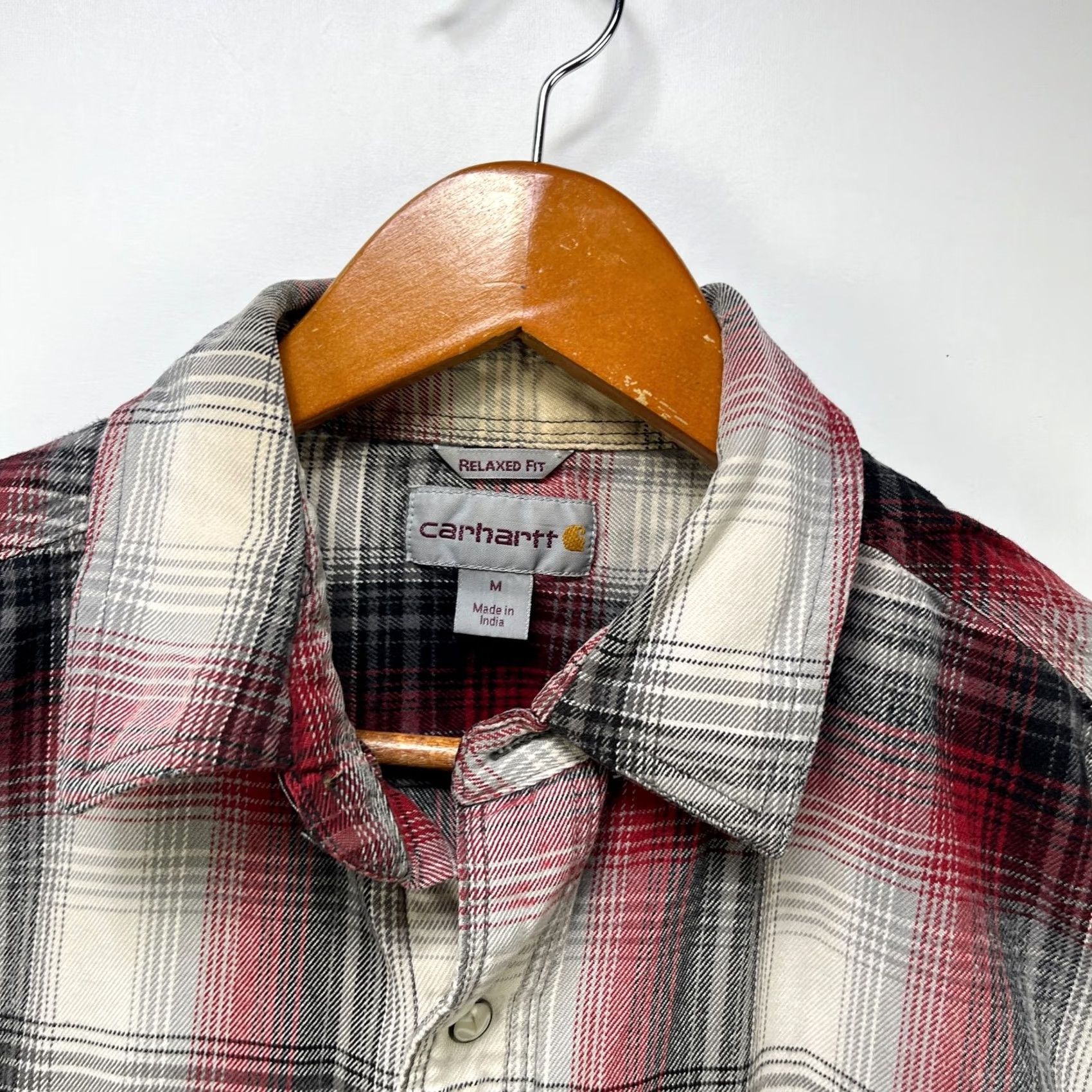 Carhartt VINTAGE Carhartt Shirt Plaid Pearl Snap Button-Up Medium Red 90s Mens Long Sleeve Regular Cotton Size US M / EU 48-50 / 2 - 4 Thumbnail