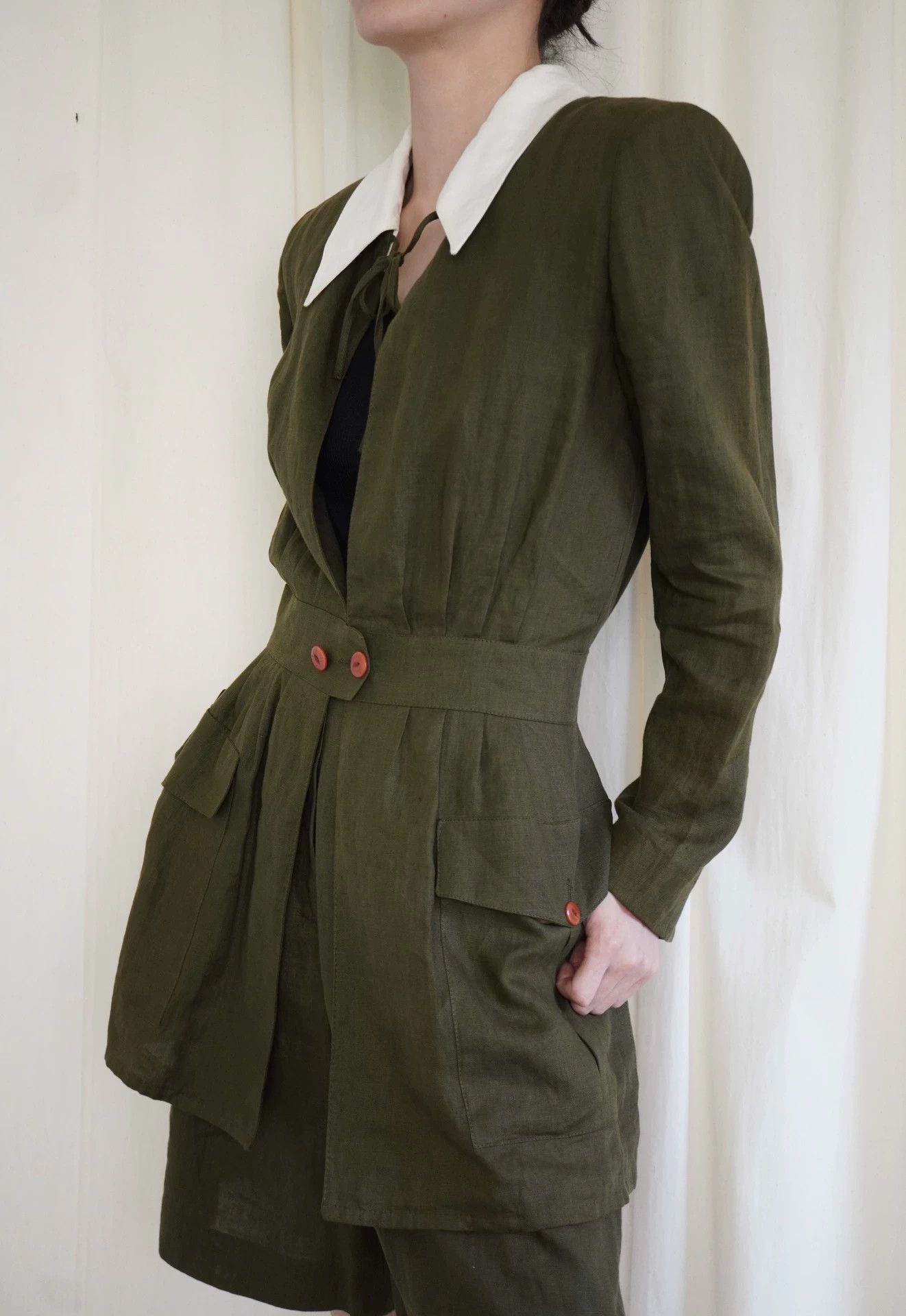 Sonia Rykiel 1980s Sonia Rykiel Gradient Linen Short Set Women's S Size S / US 4 / IT 40 - 8 Thumbnail