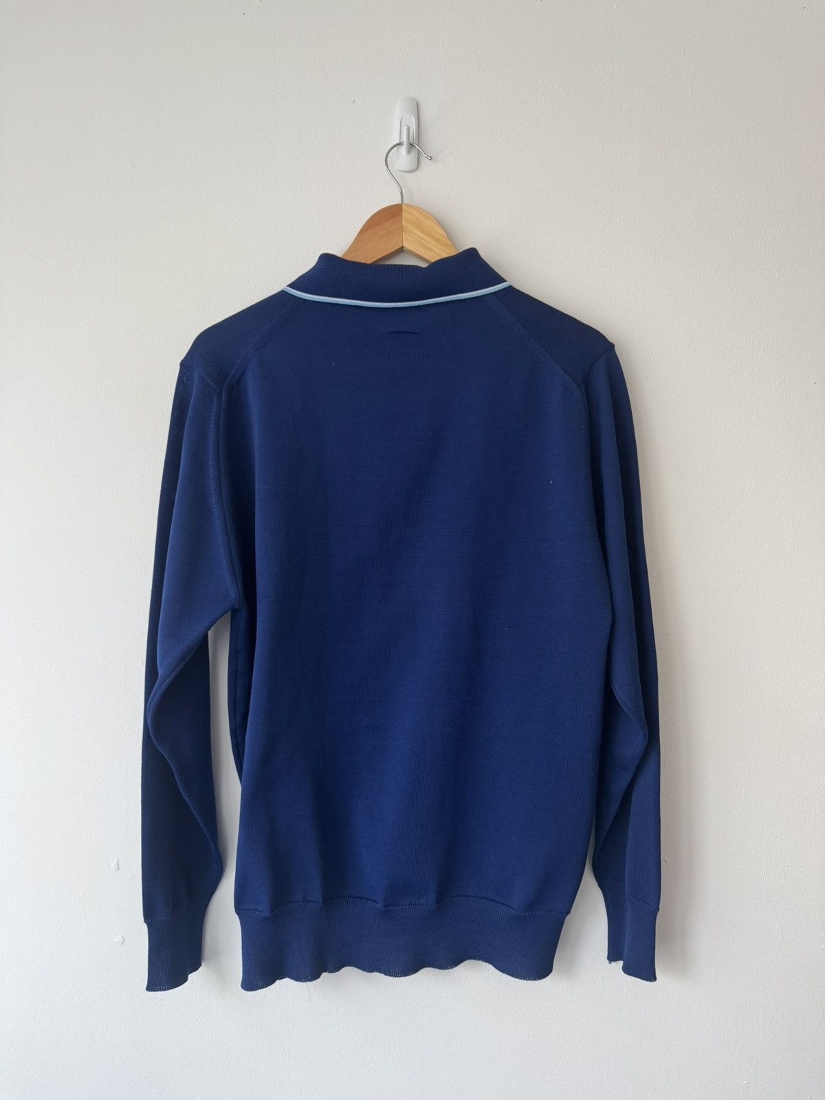 Vintage 1960s Vintage Piqué Longsleeve Polo Size US L / EU 52-54 / 3 - 3 Thumbnail