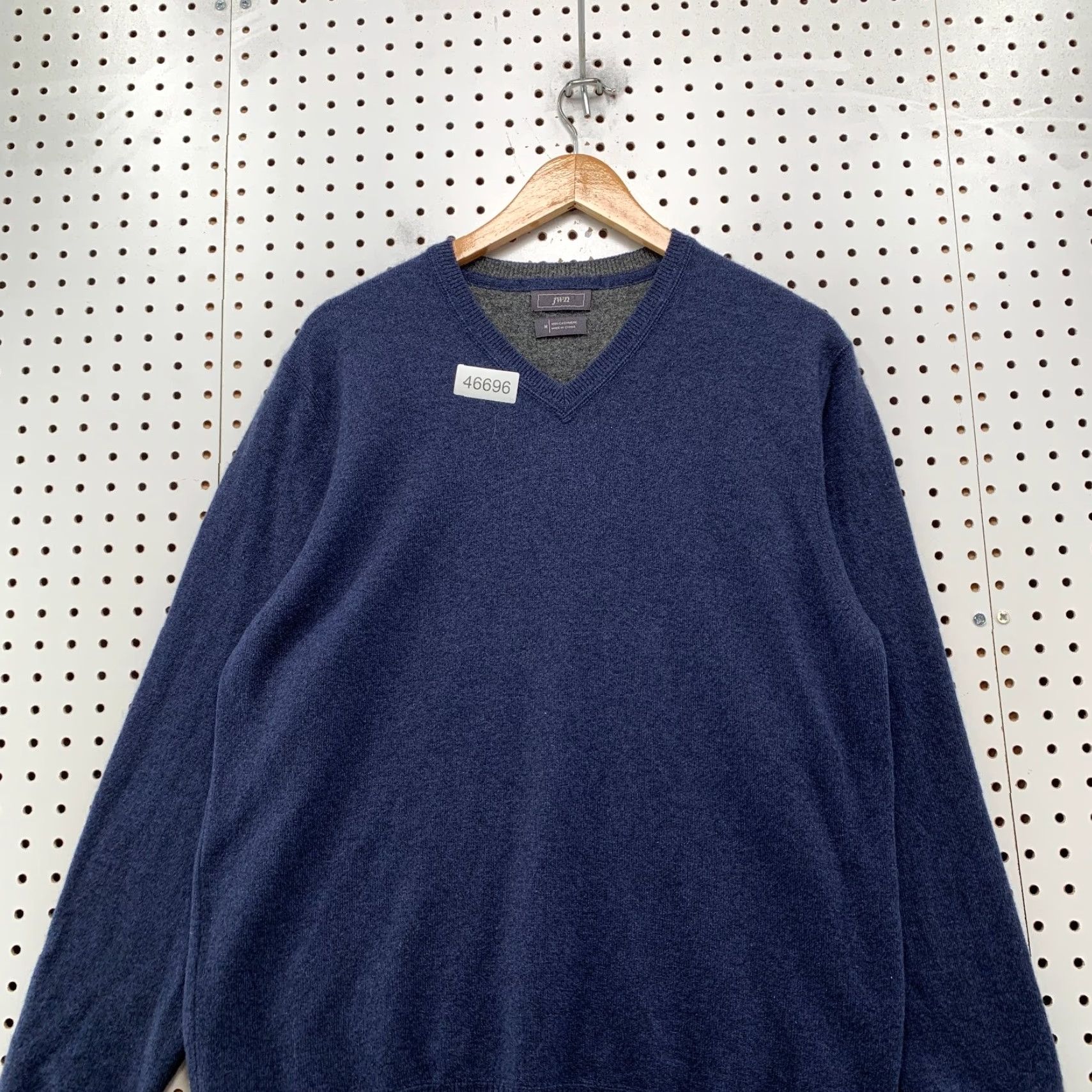 Vintage JWN Sweater Mens Large Blue V-Neck 100% Cashmere Long Sleeve Business Work Size US L / EU 52-54 / 3 - 4 Thumbnail