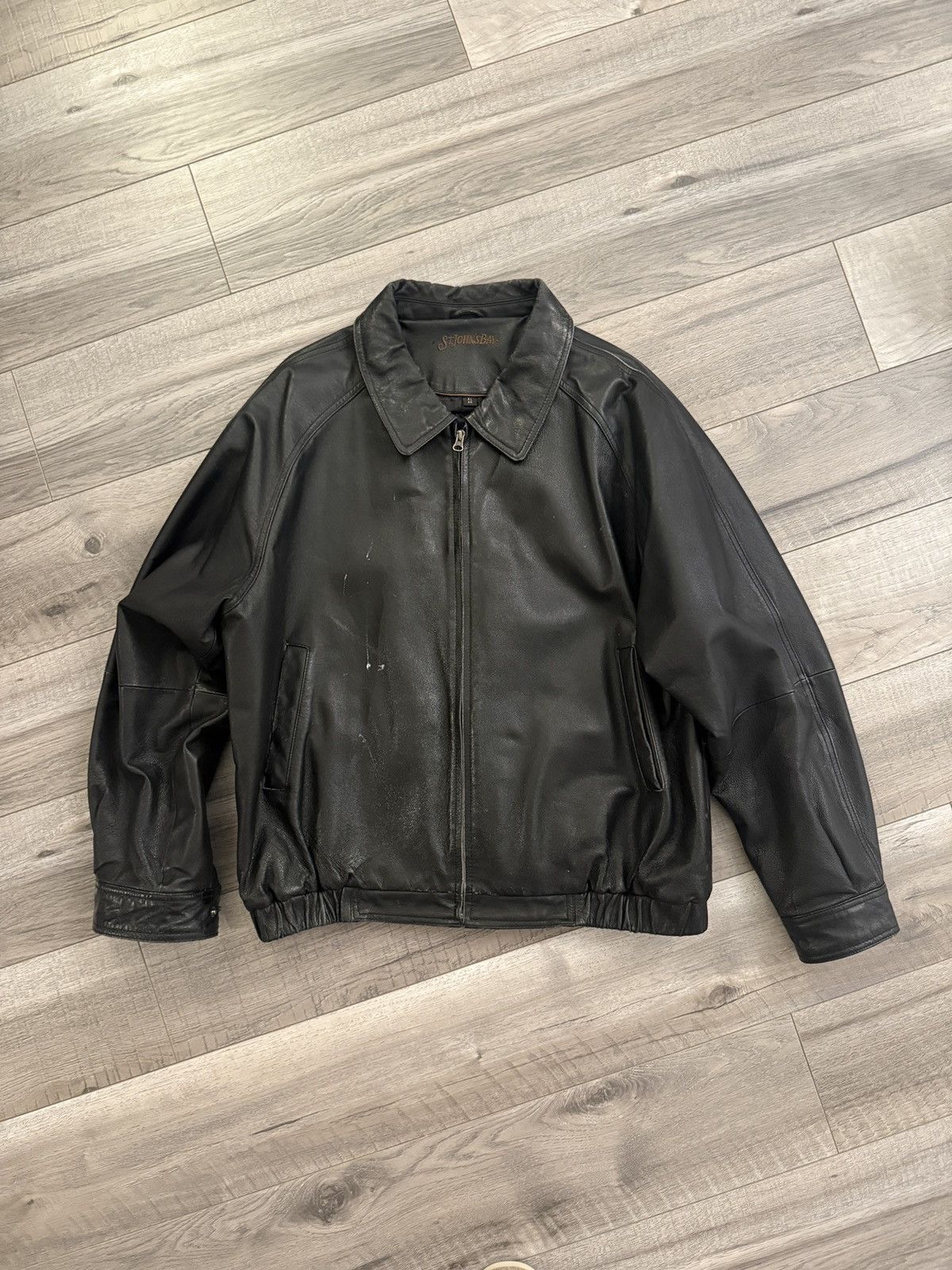St. Johns Bay Genuine Leather Black Jacket Size US XL / EU 56 / 4 - 1 Thumbnail
