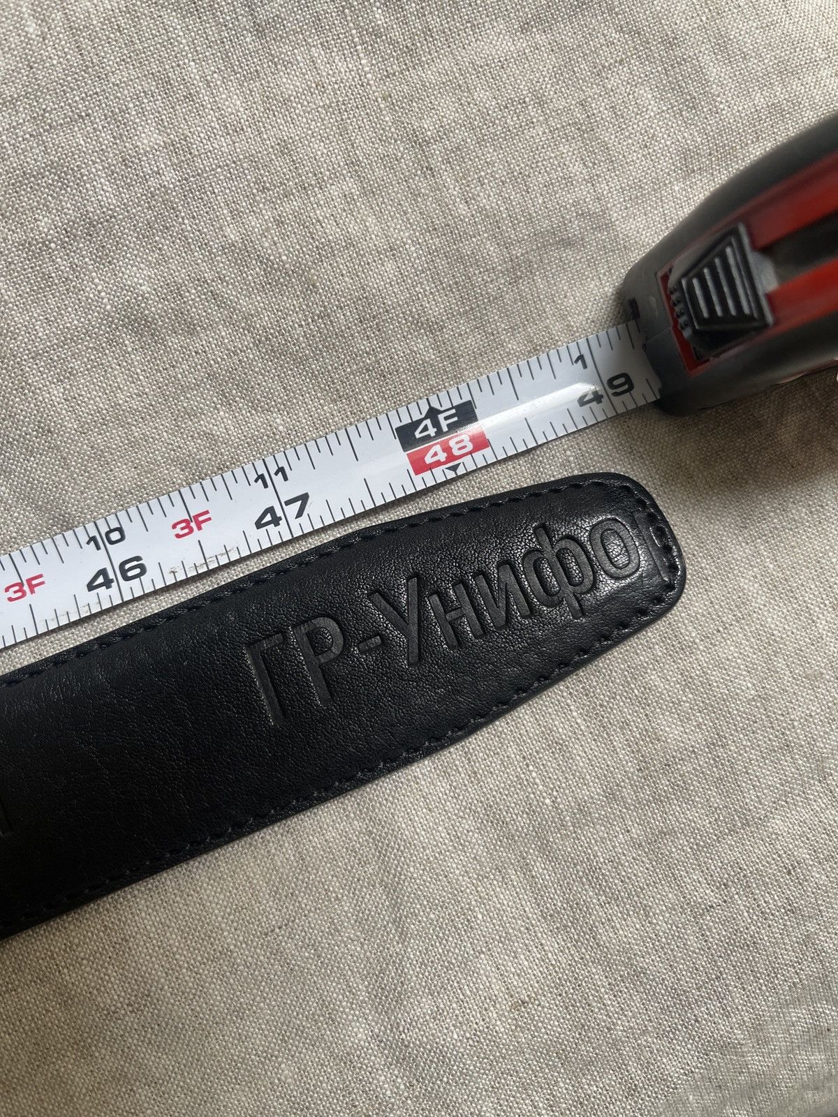 GR-Uniforma GR-Uniforma Black Leather Embossed Belt | Gosha Rubchinskiy Size ONE SIZE - 8 Thumbnail