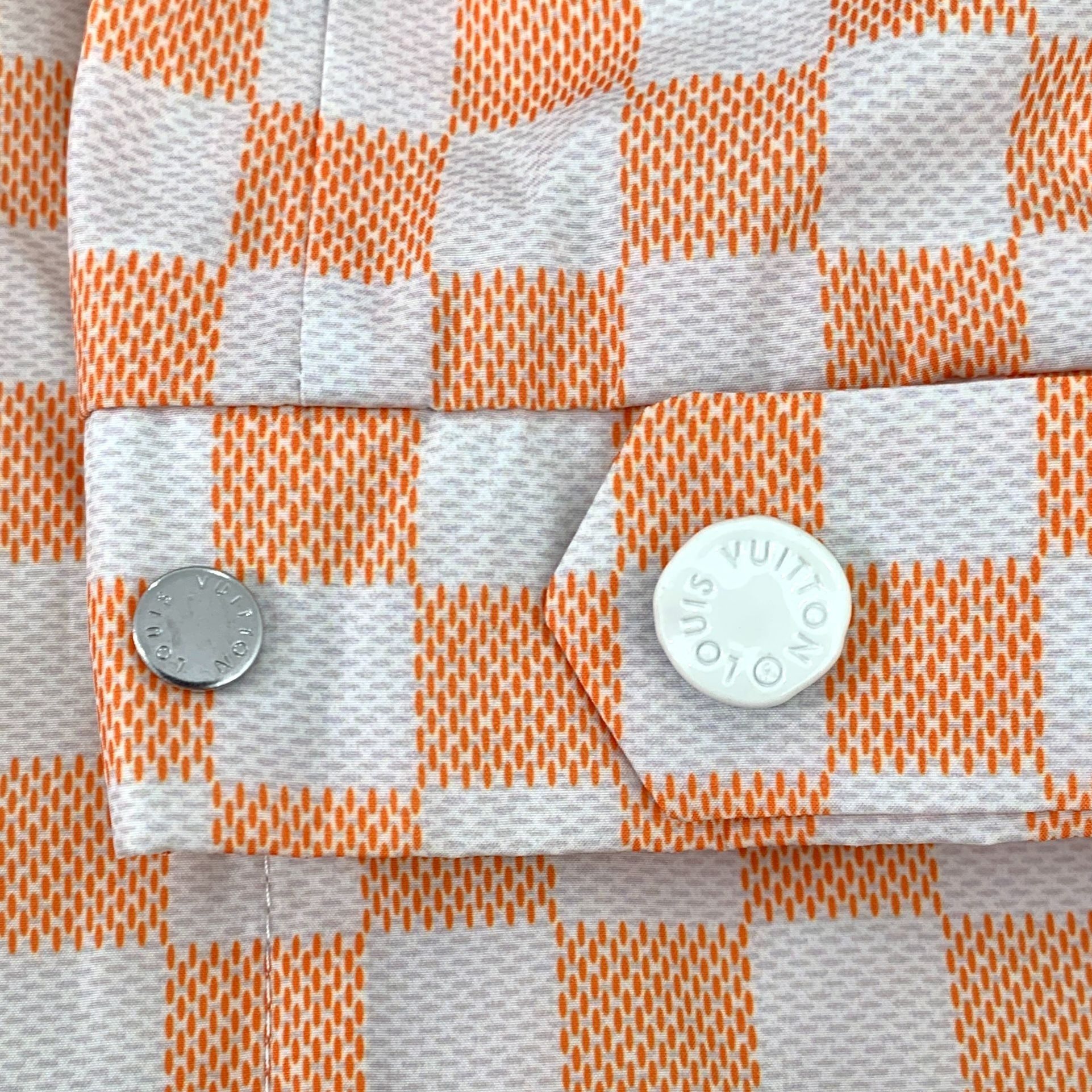 Louis Vuitton Louis Vuitton Unisex Checkered Hooded Jacket Orange & White Size M / US 6-8 / IT 42-44 - 5 Thumbnail
