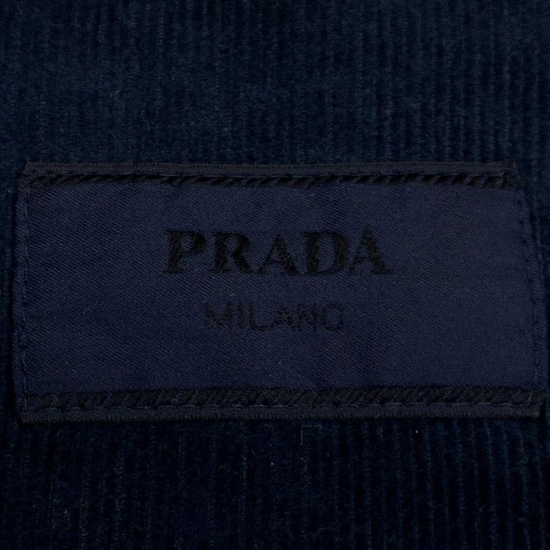 Prada PradaDark blue triangle label cotton lapel single-breasted Size US XL / EU 56 / 4 - 7 Thumbnail