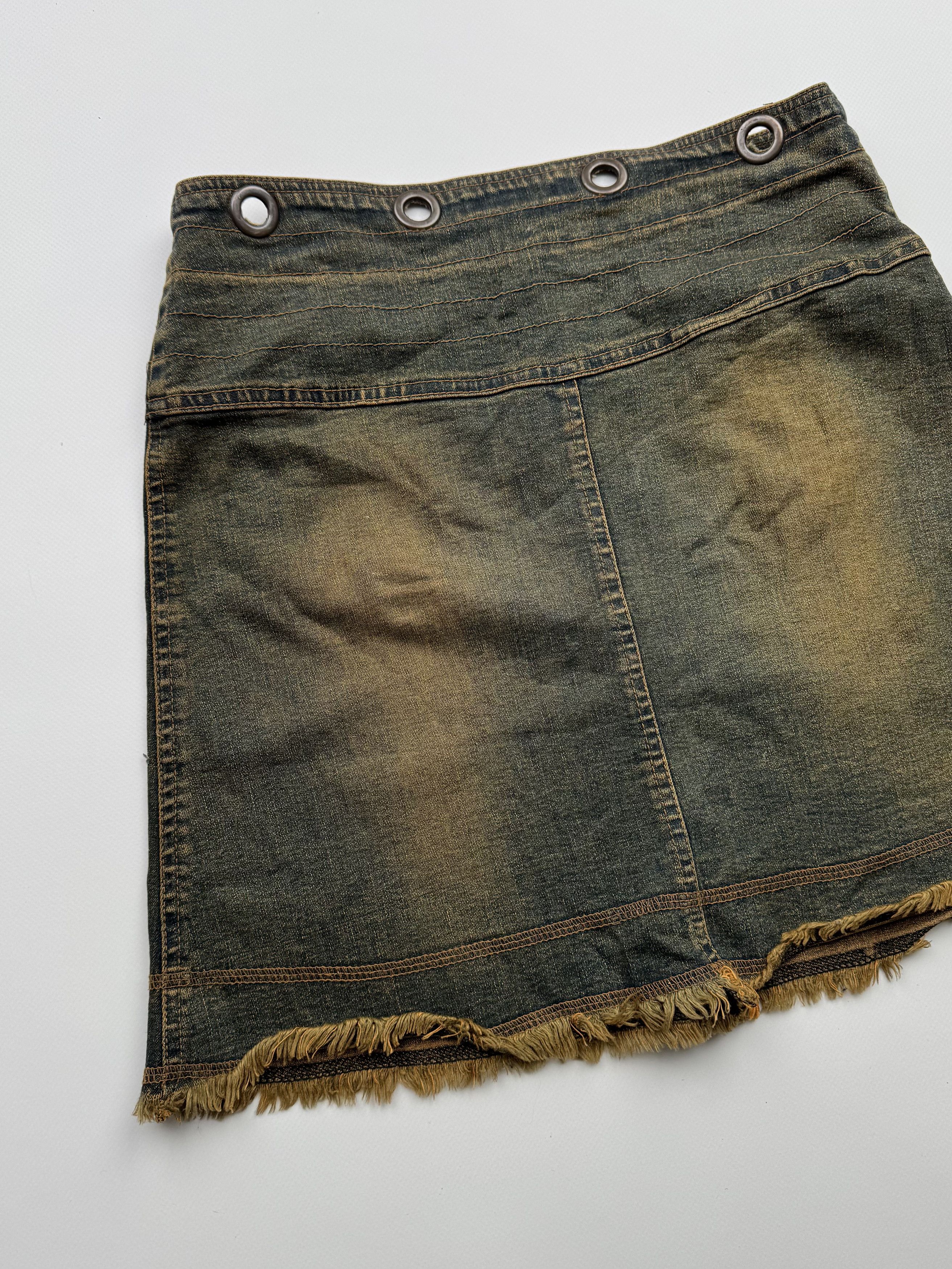 Vintage Vintage Faded Mini Skirt B163(V207)E2 Size 26" / US 2 / IT 38 - 9 Thumbnail