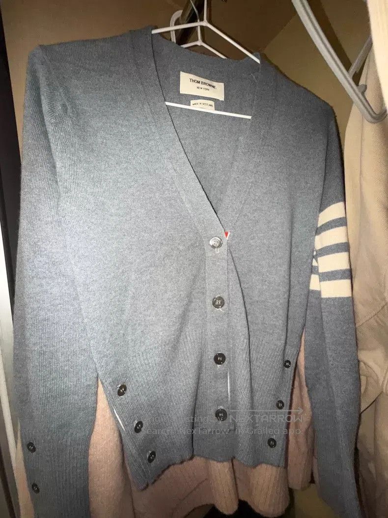 Thom Browne Thom Browne Light blue popular cashmere cardigan Size US XXS / EU 40 - 1 Thumbnail