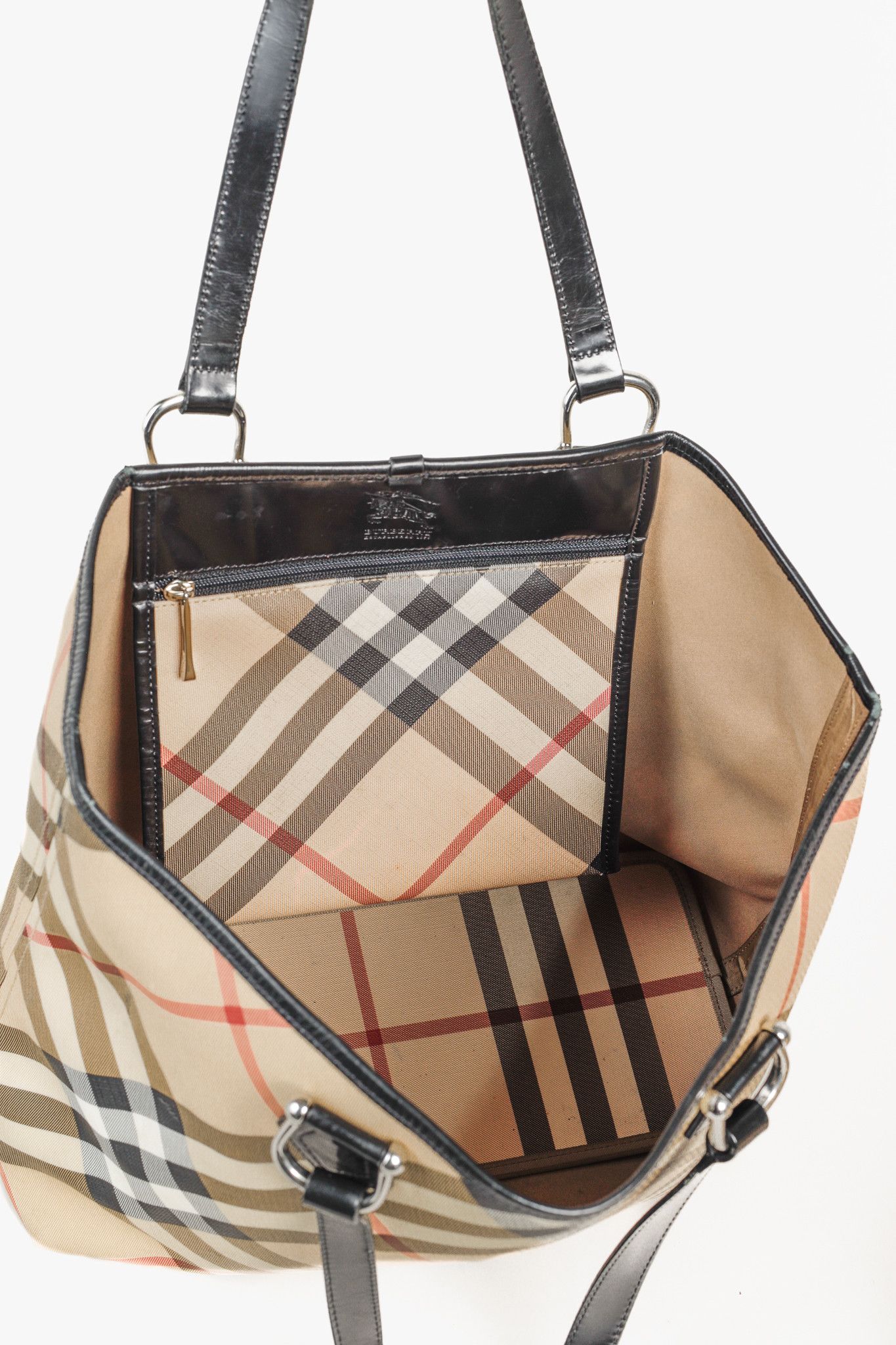Burberry Burberry Nova Check Leather-Trimmed Large Shopper Tote Size ONE SIZE - 10 Thumbnail