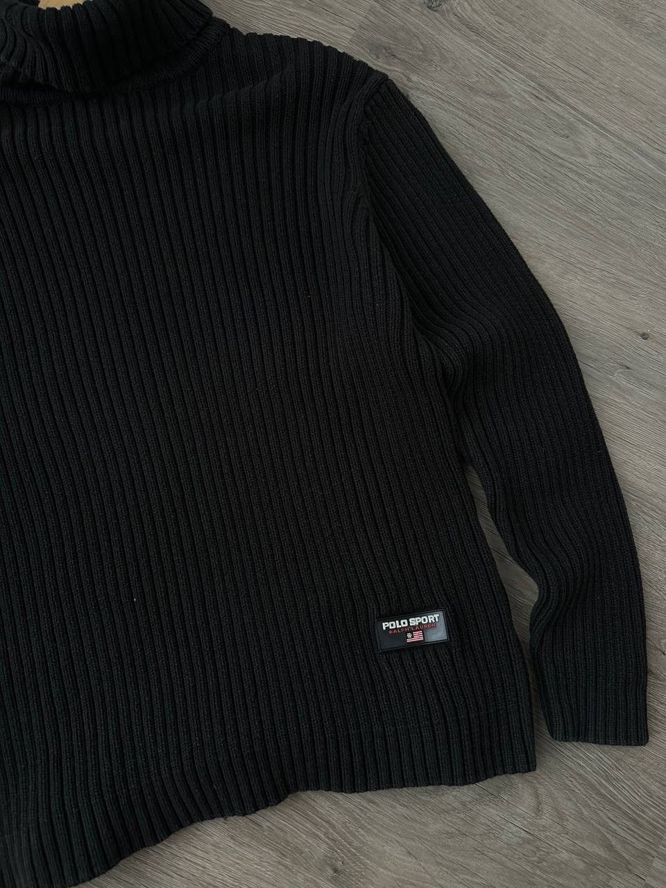 Polo Ralph Lauren × Vintage Vintage Polo Ralph Lauren Ribbed Knit Black Sweater Size US M / EU 48-50 / 2 - 4 Thumbnail