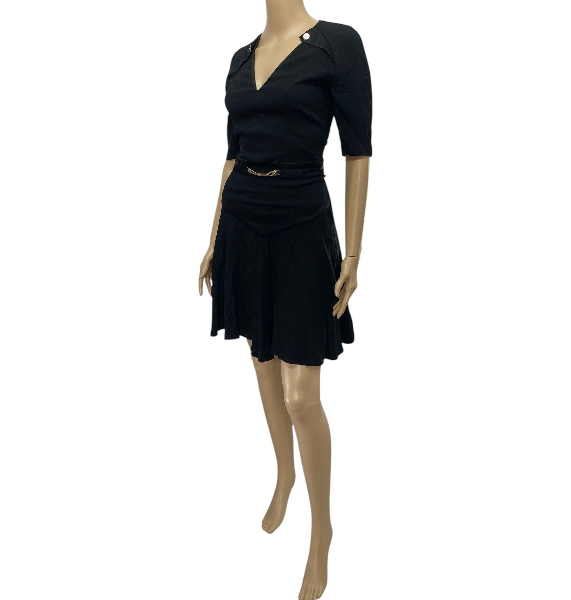 Versus Versace Black Chain Stud Accents Sheath Dress Size XS / US 0-2 / IT 36-38 - 3 Thumbnail